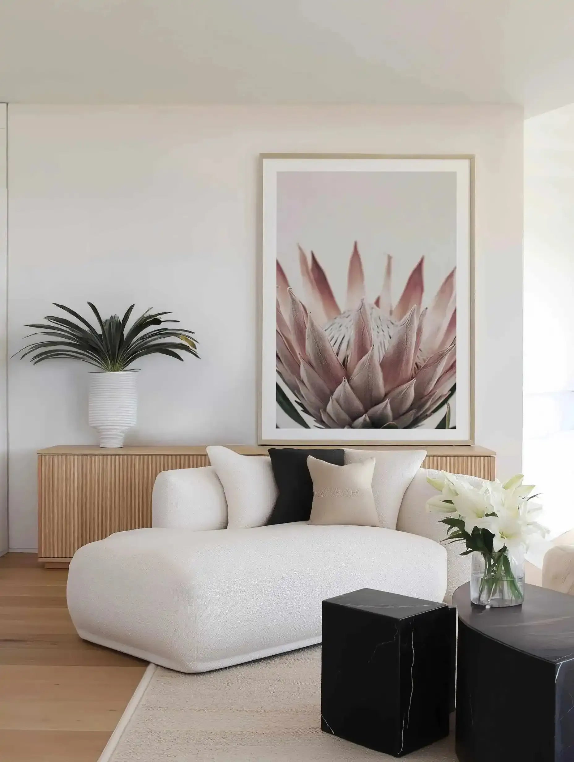 Protea in Overture III Art Print from Olive et Oriel where you can shop wallpaper and artworks online