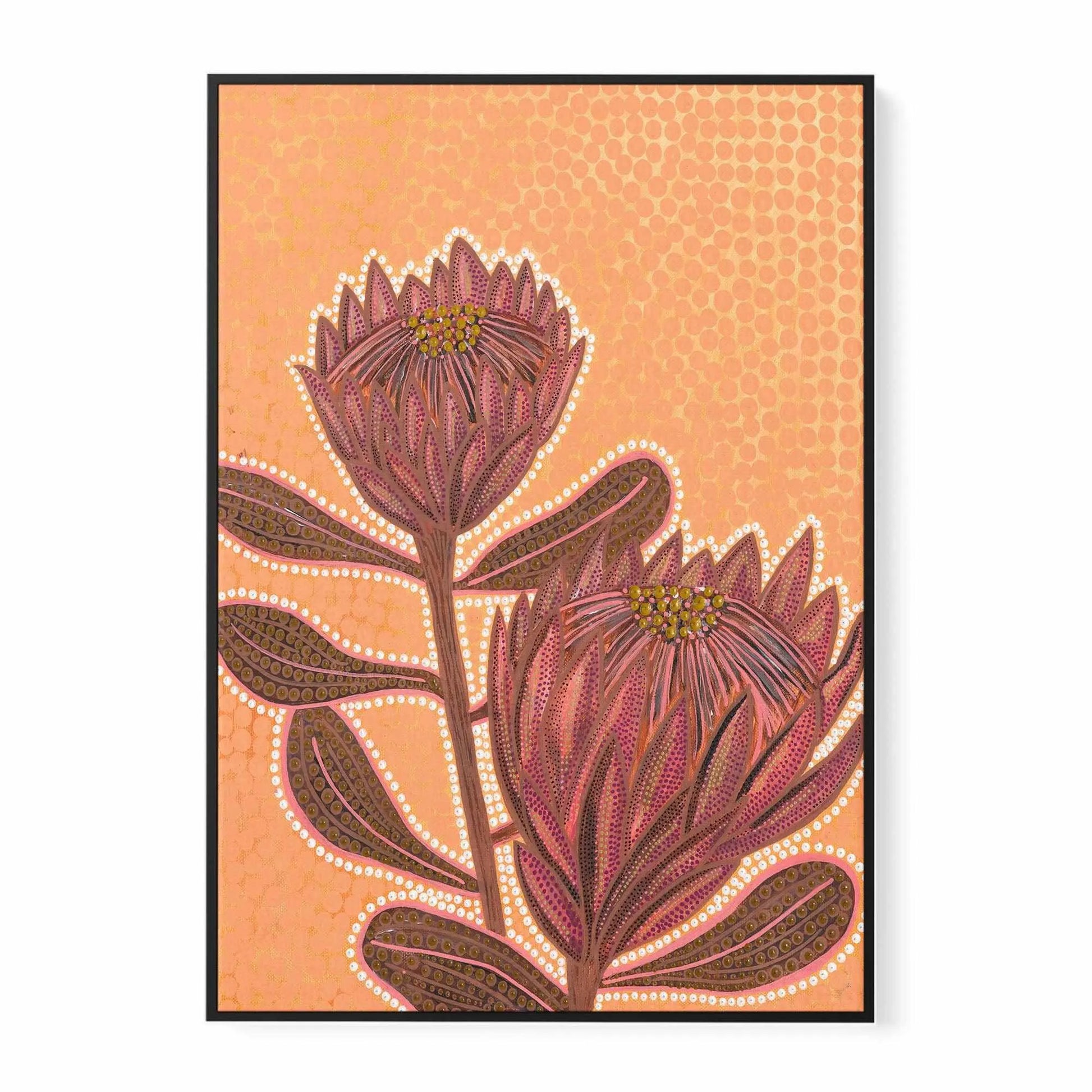 Proteas by Domica Hill | Framed Canvas Art Print from Olive et Oriel where you can shop wallpaper and artworks online