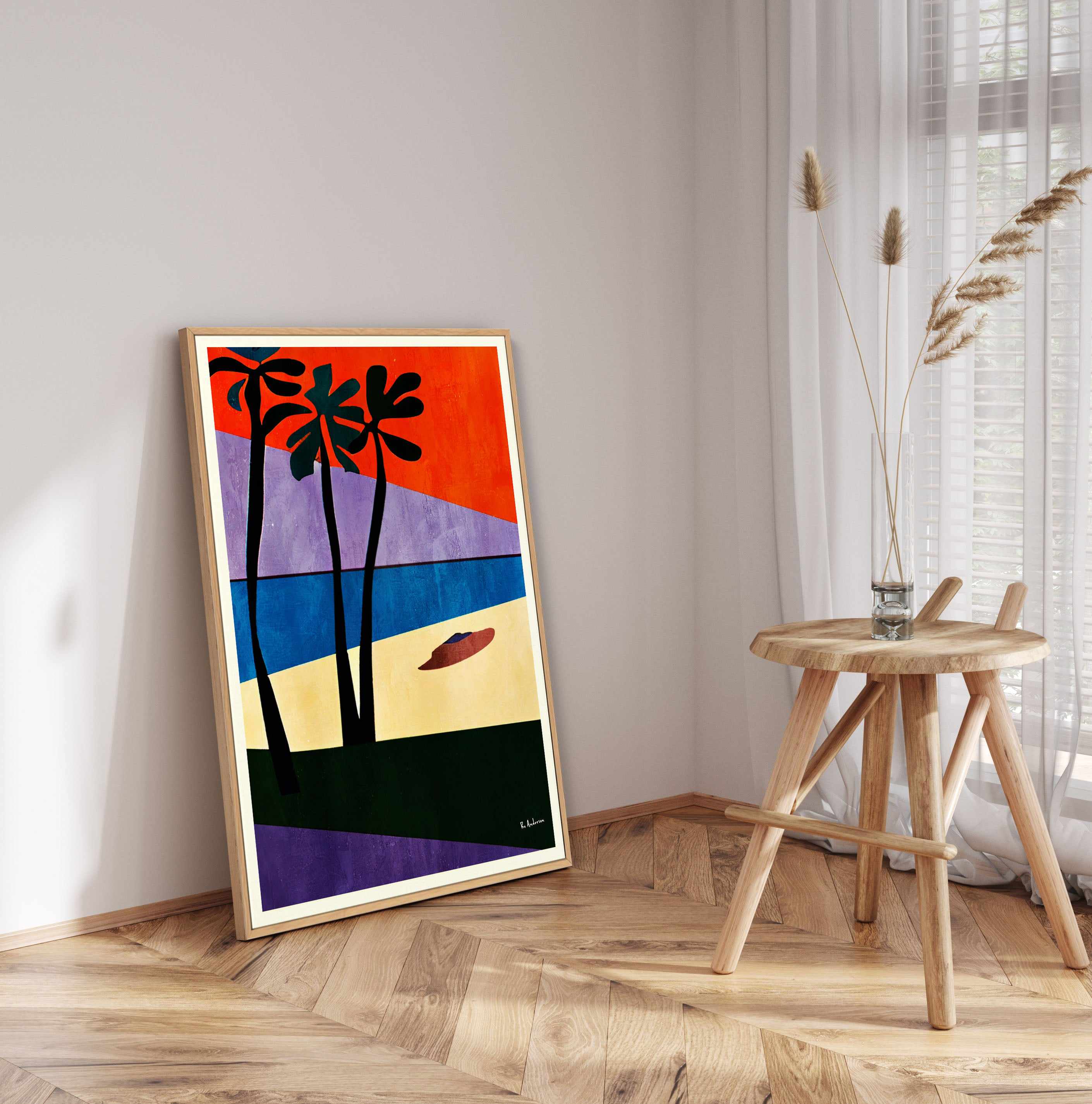 Puerto Rico, 1961 By Bo Anderson | Framed Canvas Art Print