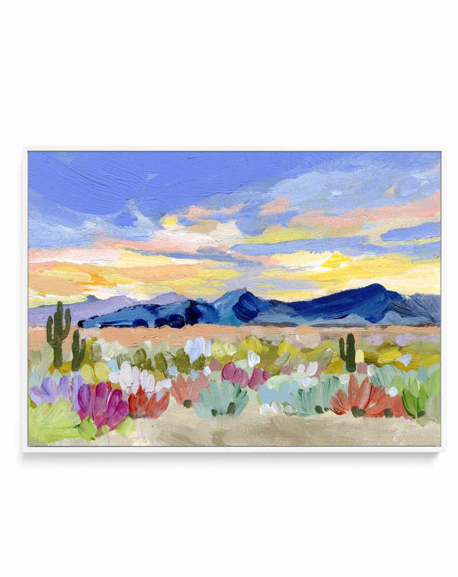 Purple Desert Sunset By Shina Choi | Framed Canvas Art Print