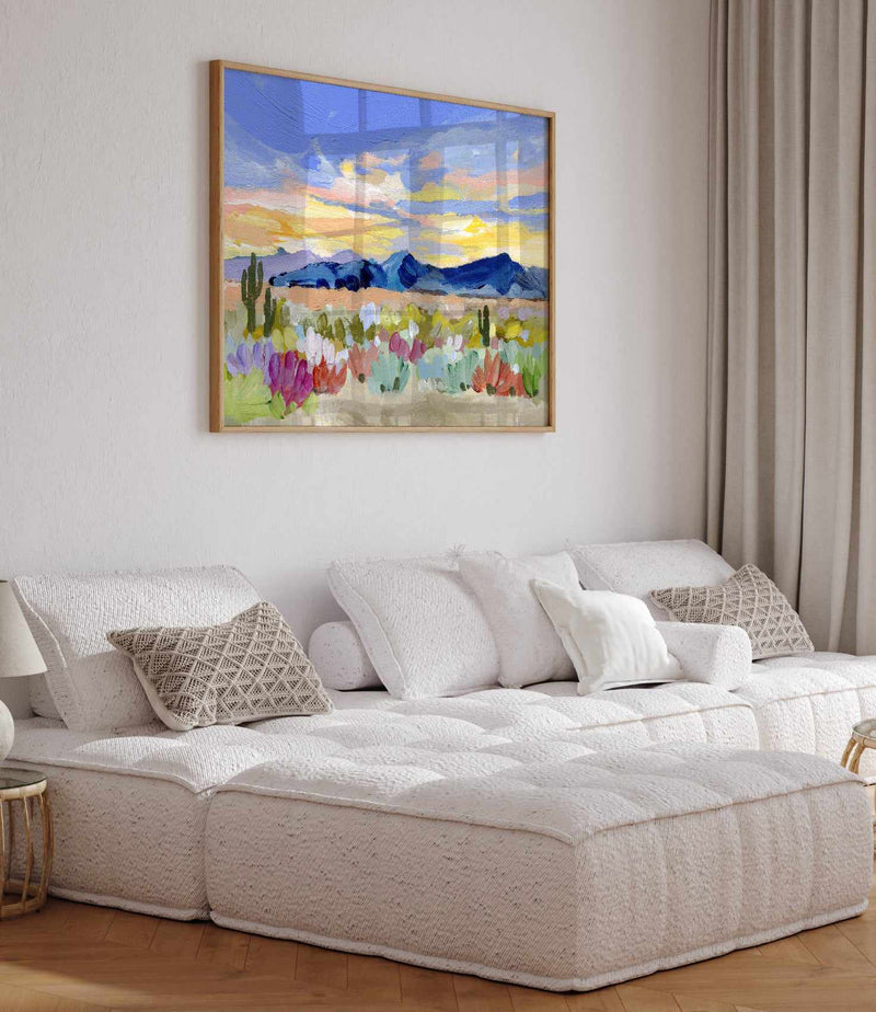 Purple Desert Sunset By Shina Choi | Art Print from Olive et Oriel where you can shop wallpaper and artworks online