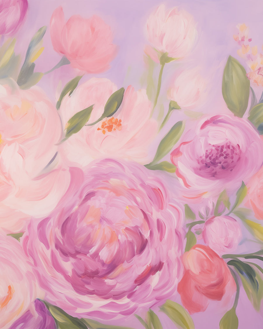 Lilac Floral Bloom Wallpaper Mural from Olive et Oriel where you can shop wallpaper and artworks online