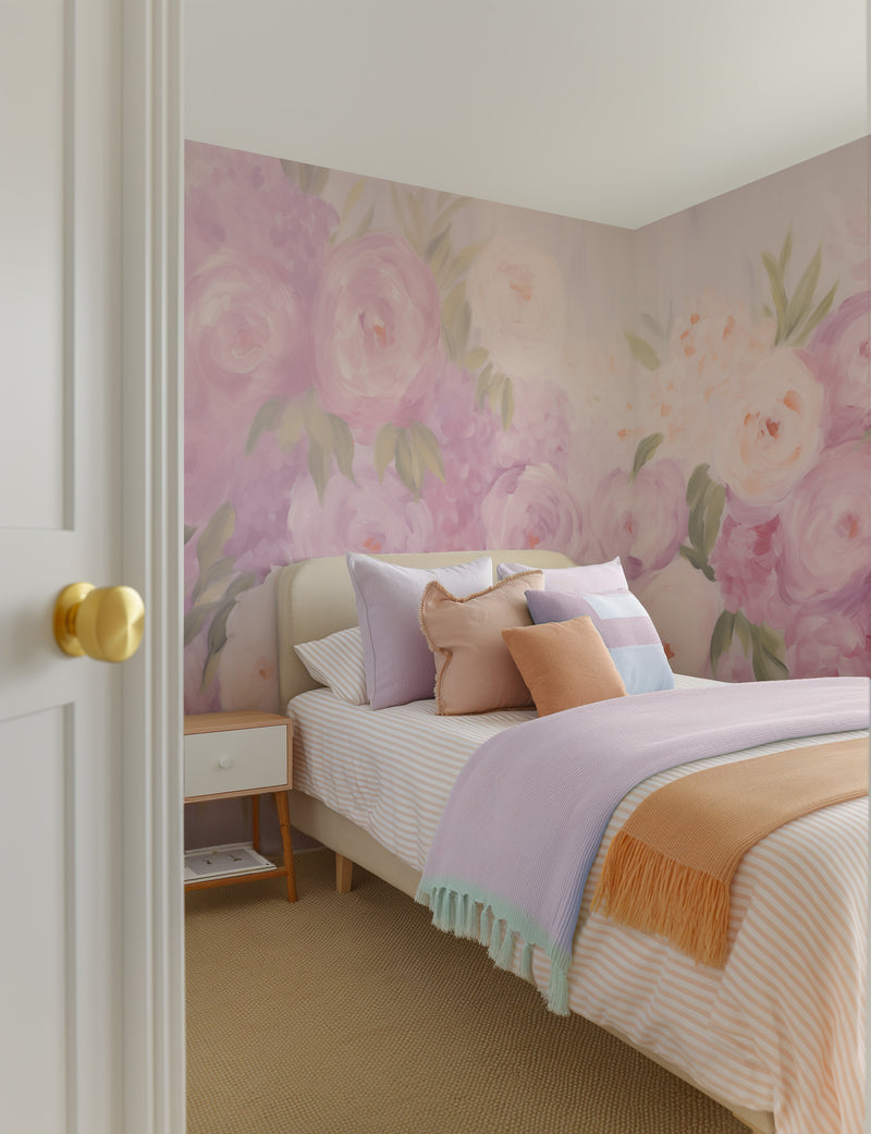 Lilac Garden Wallpaper Mural from Olive et Oriel where you can shop wallpaper and artworks online
