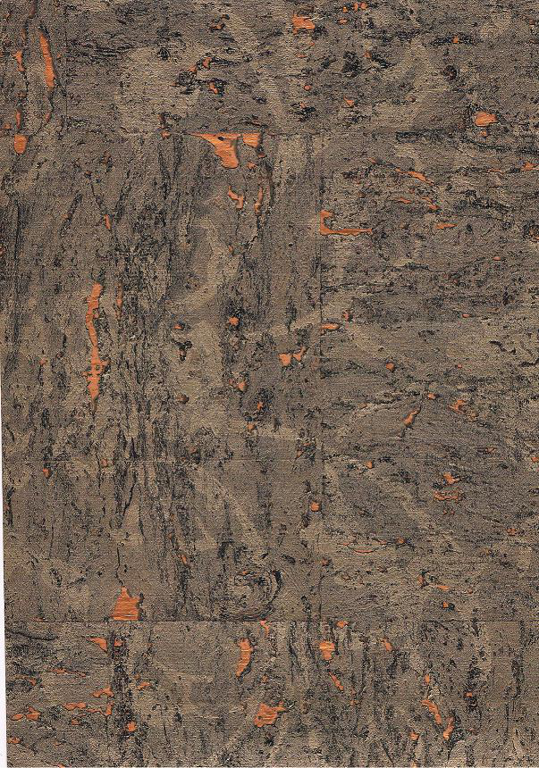 Walnut & Copper cork wallpaper — natural cork wallcovering texture