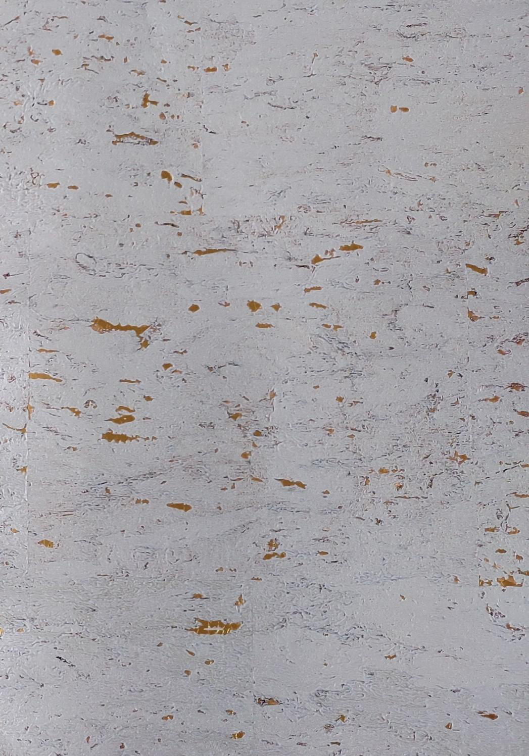 Dove Grey & Copper cork wallpaper — natural cork wallcovering texture