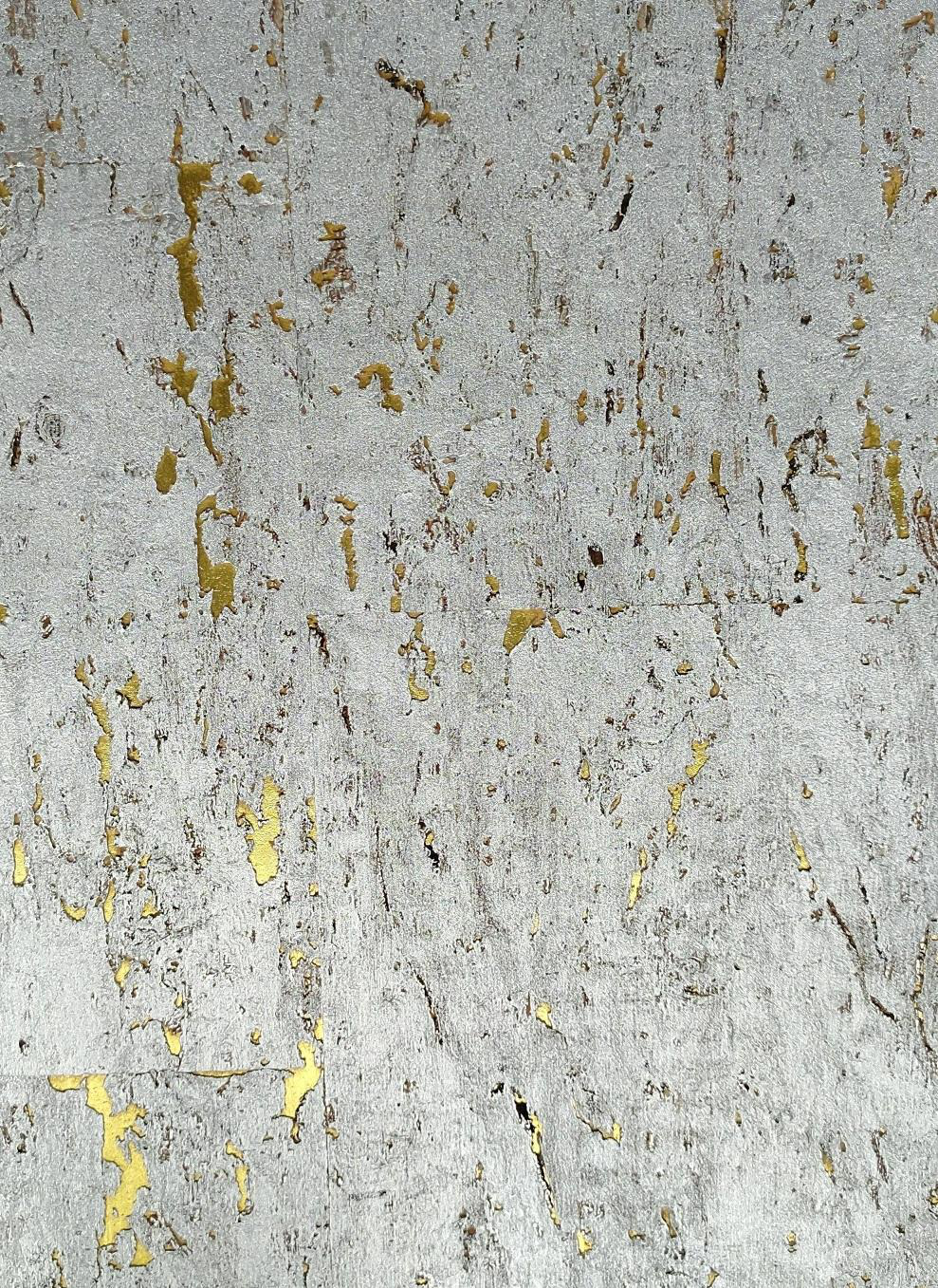 Silver & Gold Leaf cork wallpaper — natural cork wallcovering texture