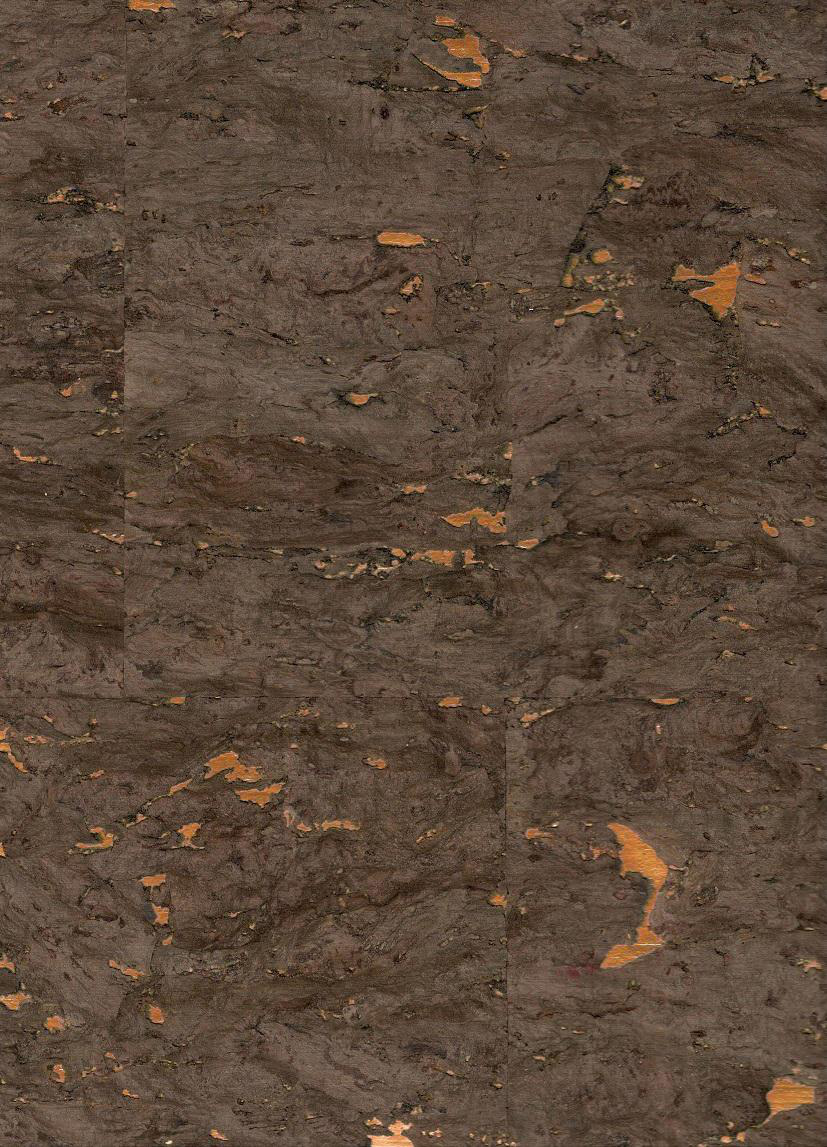Mocha & Copper cork wallpaper — natural cork wallcovering texture