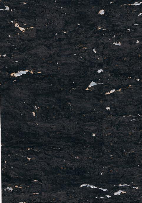 Ink Black & Silver cork wallpaper — natural cork wallcovering texture