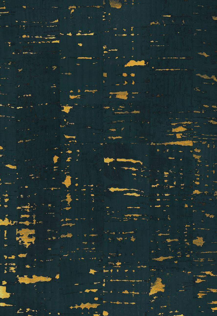 Emerald & Gold cork wallpaper — natural cork wallcovering texture