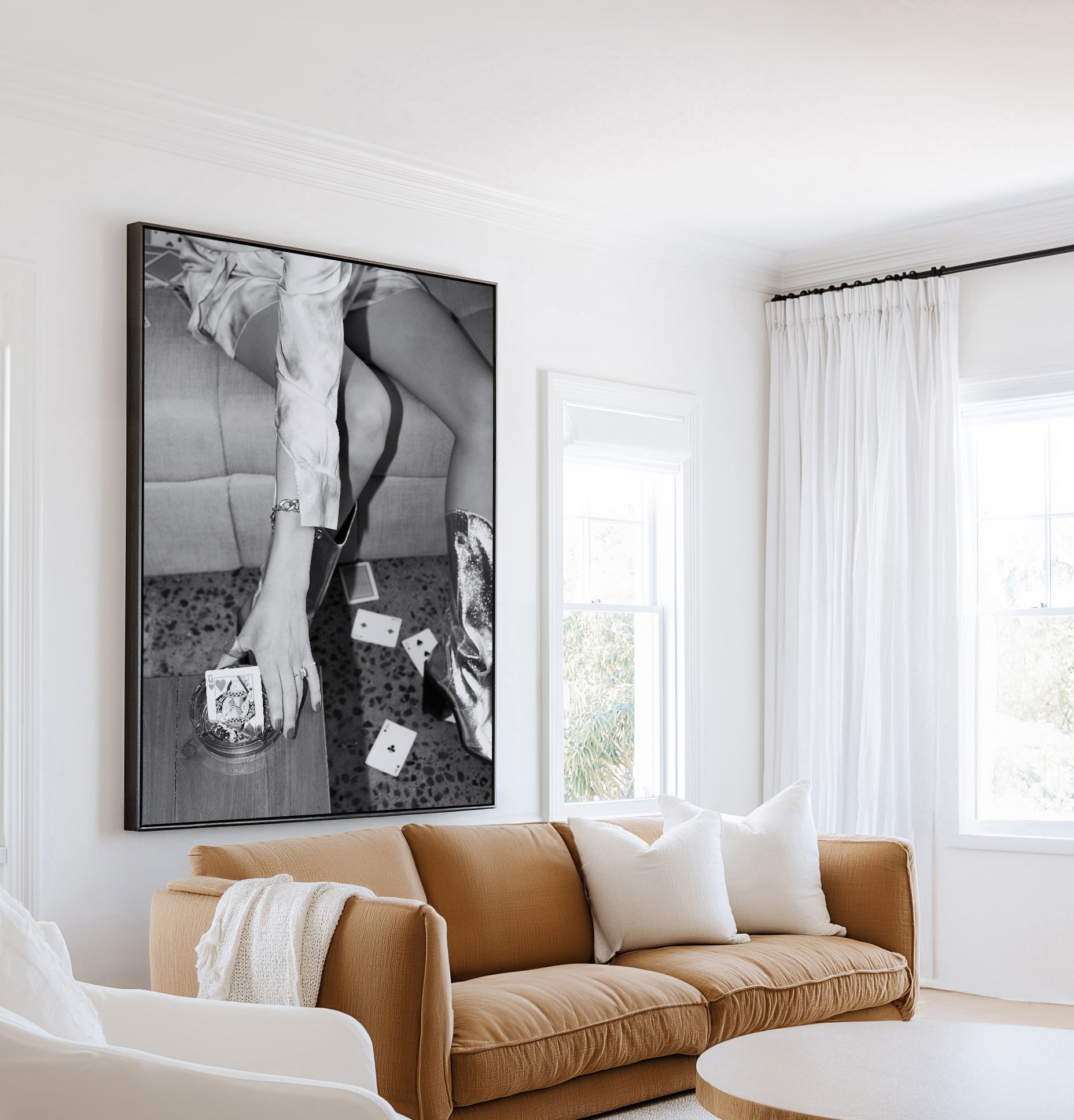 Queen of Hearts I B&W by Amy Hallam | Framed Canvas Art Print