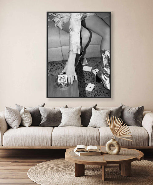 Queen of Hearts I B&W by Amy Hallam | Framed Canvas Art Print