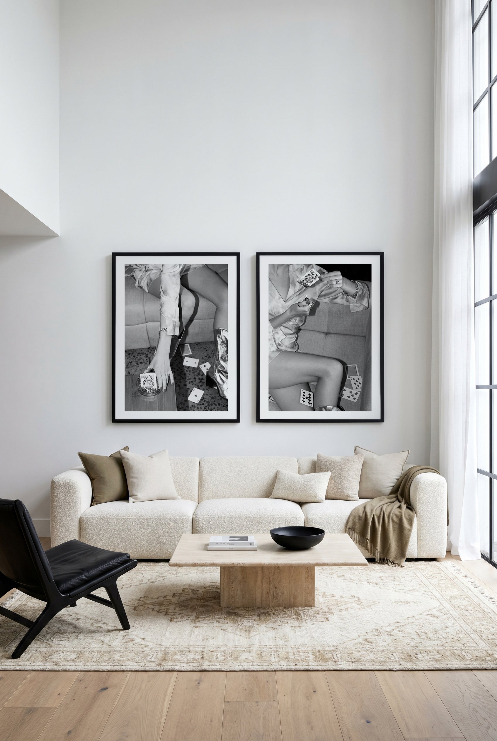 Queen of Hearts B&W I & II by Amy Hallam Art Print Set of 2 | Matching Wall Art
