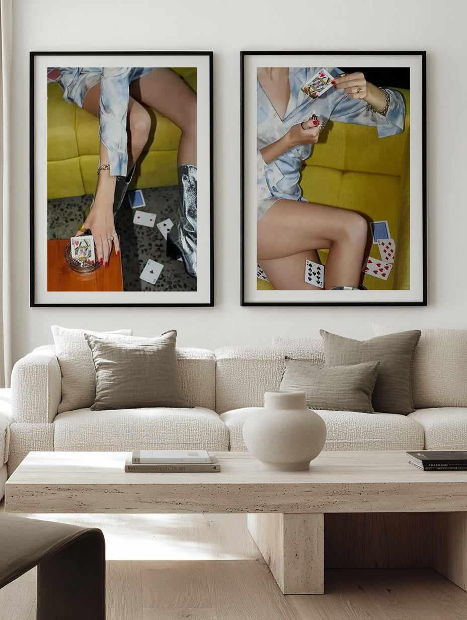 Queen of Hearts I & II by Amy Hallam Art Print Set of 2 | Matching Wall Art