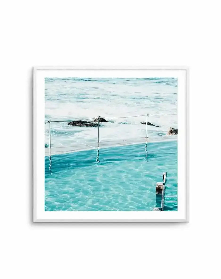 Quick Swim Bronte SQ Art Print-PRINT-Olive et Oriel-Olive et Oriel-Buy-Australian-Art-Prints-Online-with-Olive-et-Oriel-Your-Artwork-Specialists-Austrailia-Decorate-With-Coastal-Photo-Wall-Art-Prints-From-Our-Beach-House-Artwork-Collection-Fine-Poster-and-Framed-Artwork