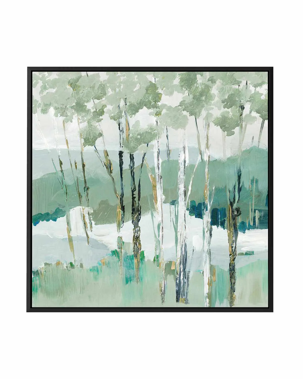 Quiet Birch Forest I | Framed Canvas Art Print from Olive et Oriel where you can shop wallpaper and artworks online