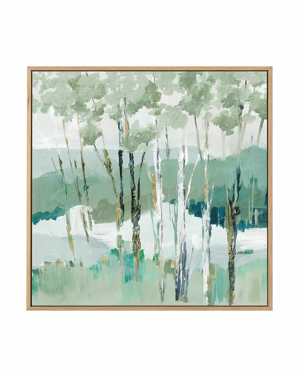 Quiet Birch Forest I | Framed Canvas Art Print from Olive et Oriel where you can shop wallpaper and artworks online