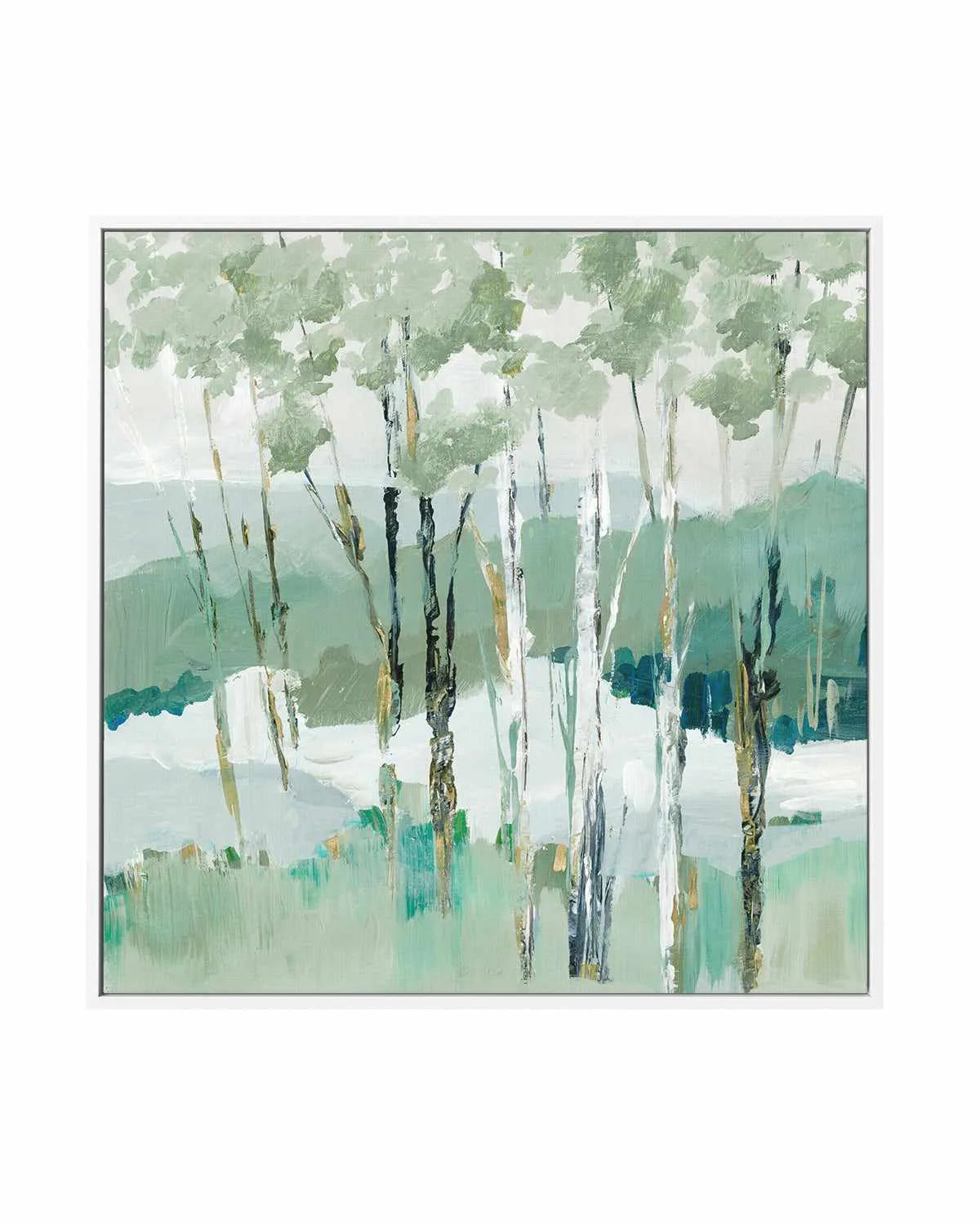 Quiet Birch Forest I | Framed Canvas Art Print from Olive et Oriel where you can shop wallpaper and artworks online