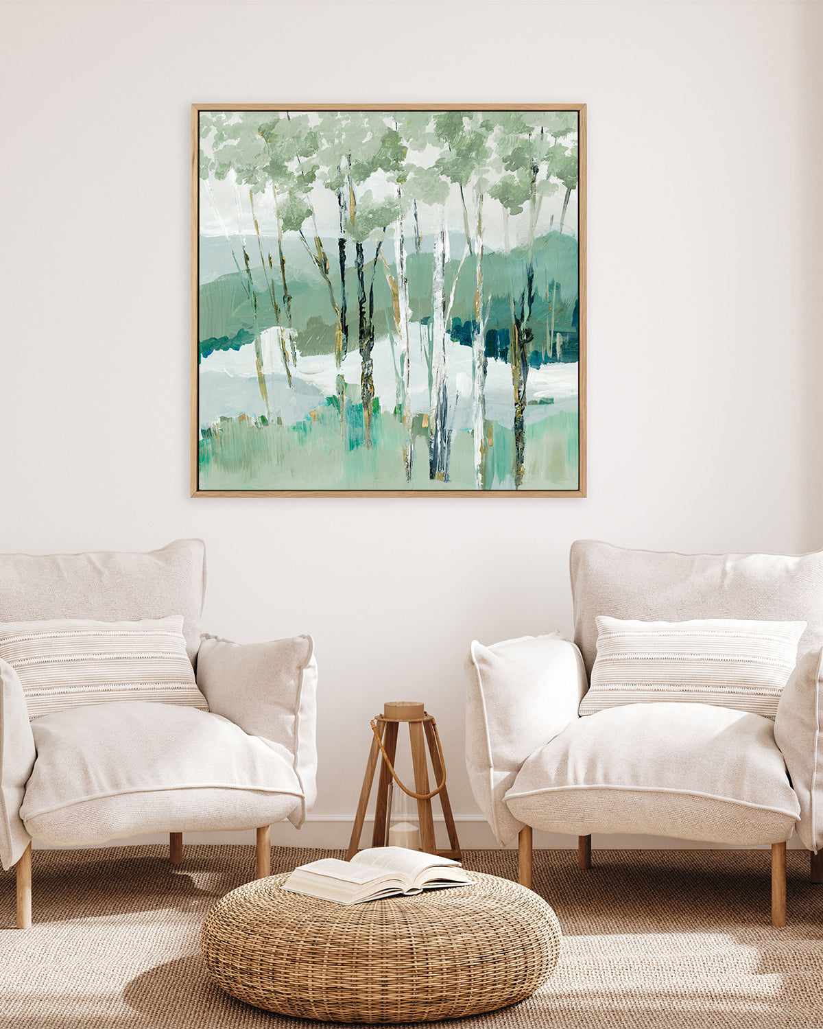 Quiet Birch Forest I | Framed Canvas Art Print