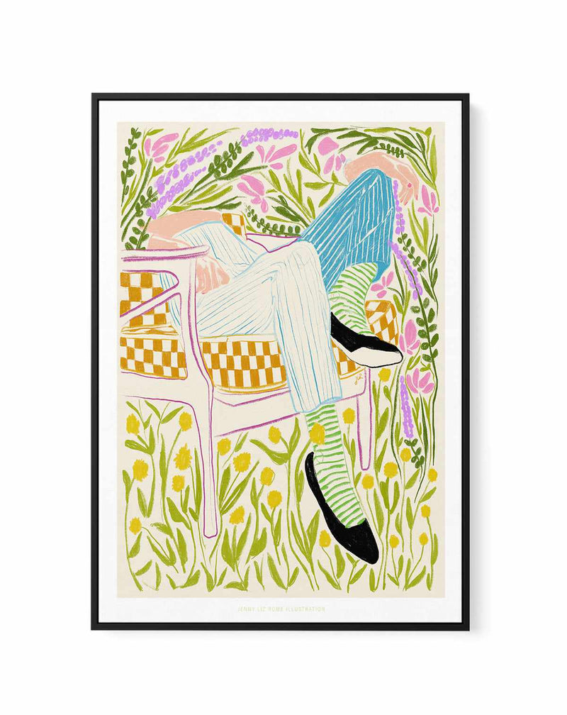 Quiet in the Garden by Jenny Liz Rome | Framed Canvas Art Print