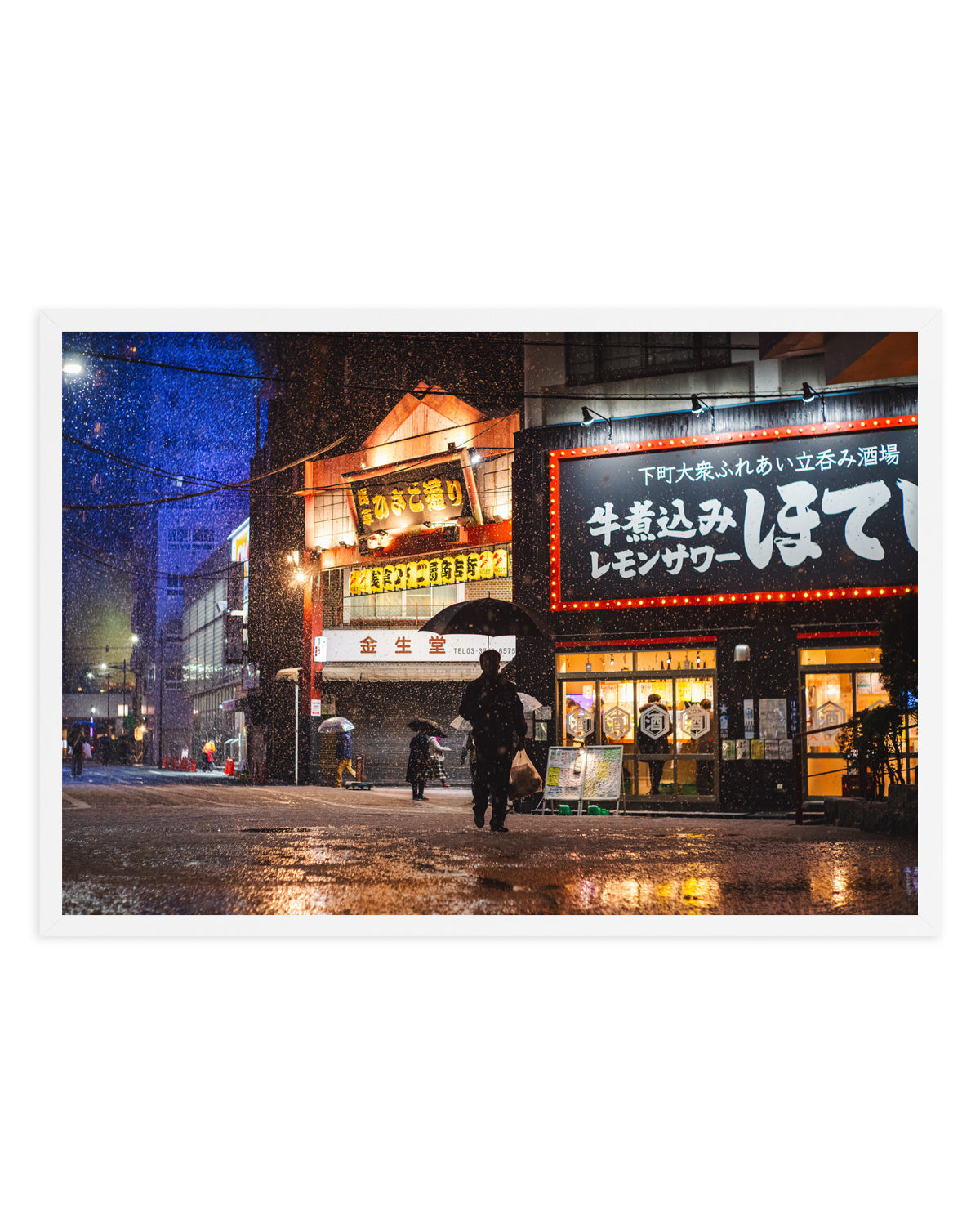 Rainy Night Japanese Street by LIANG CHEN | Art Print