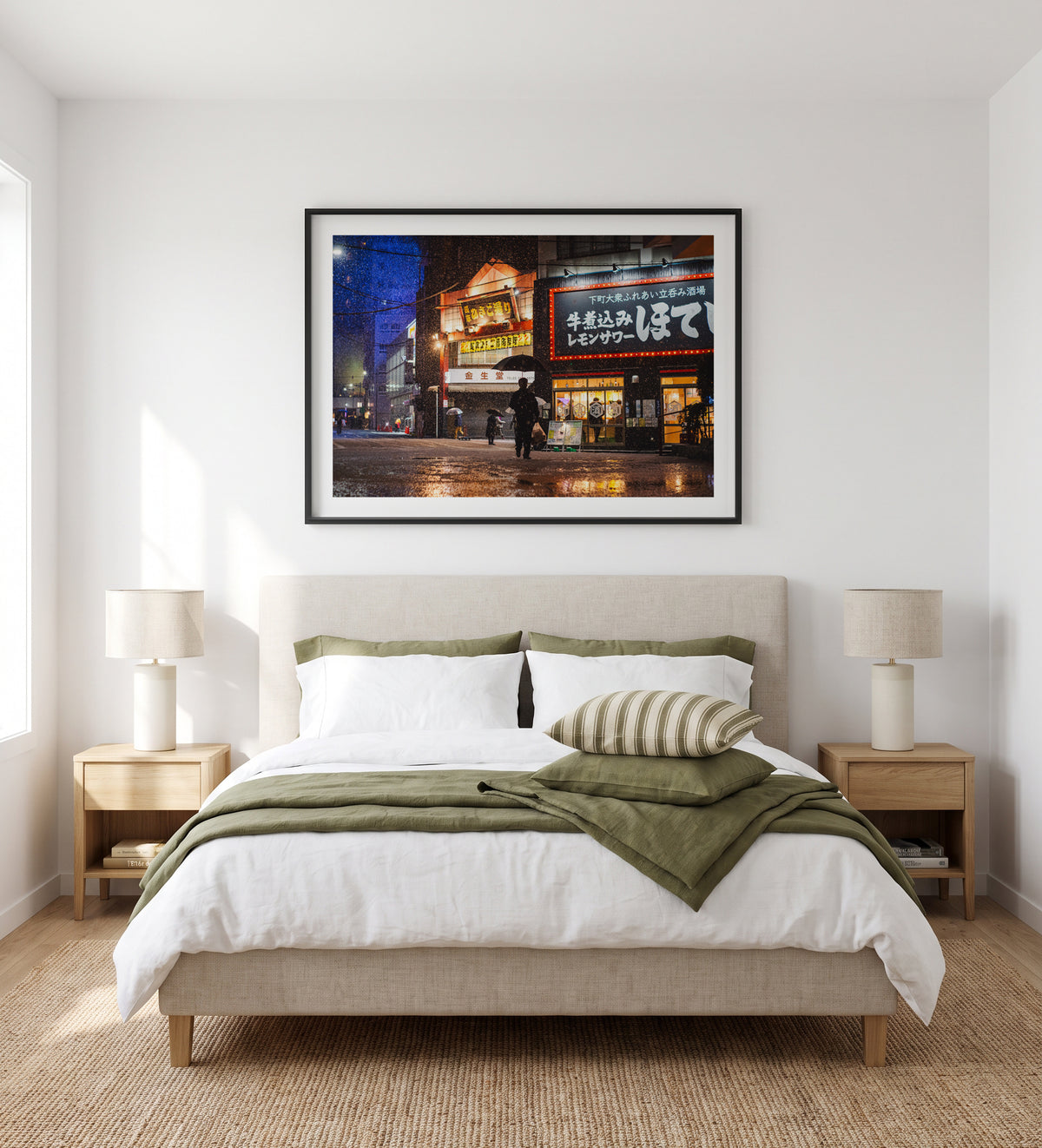 Rainy Night Japanese Street by LIANG CHEN | Art Print