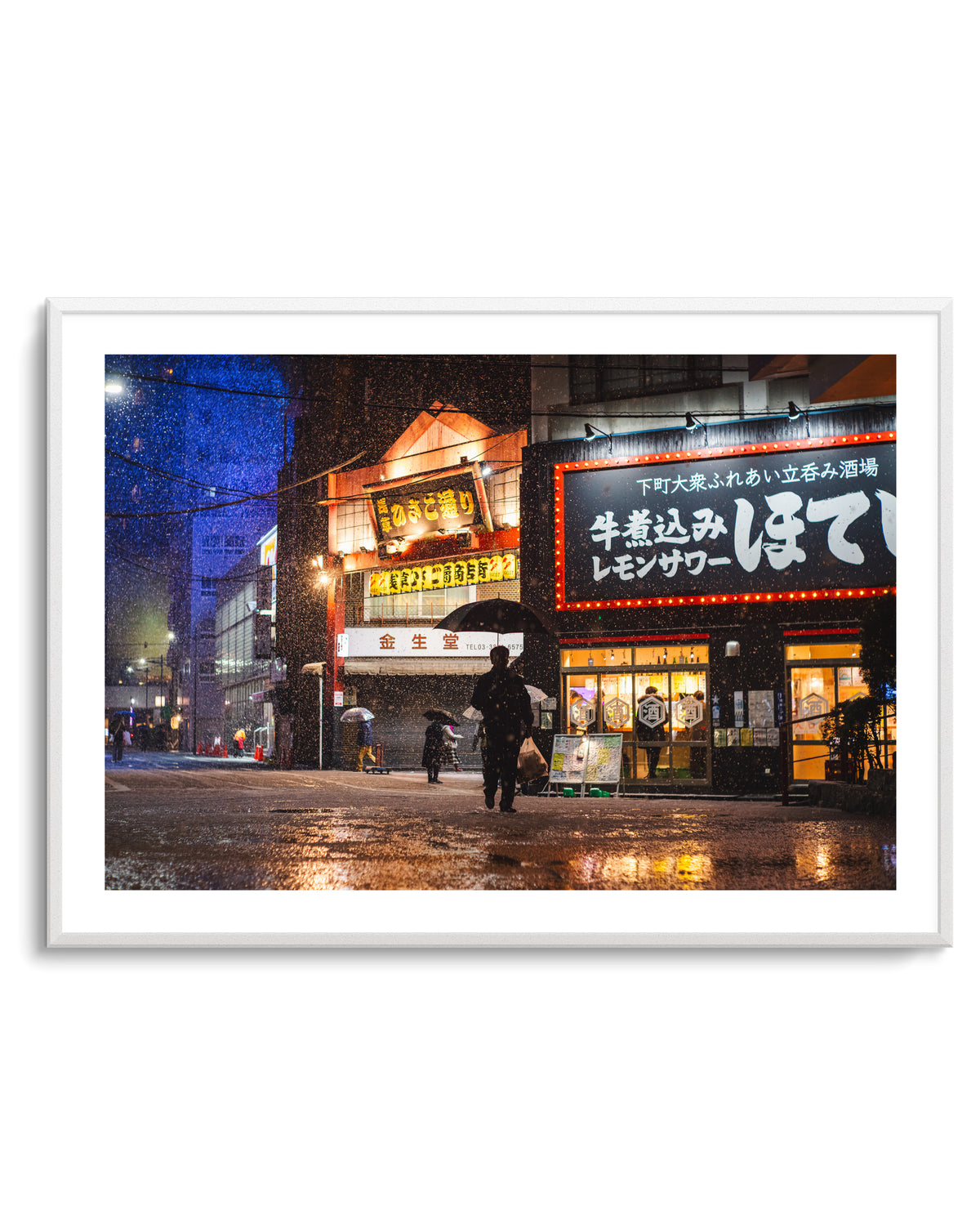 Rainy Night Japanese Street by LIANG CHEN | Art Print