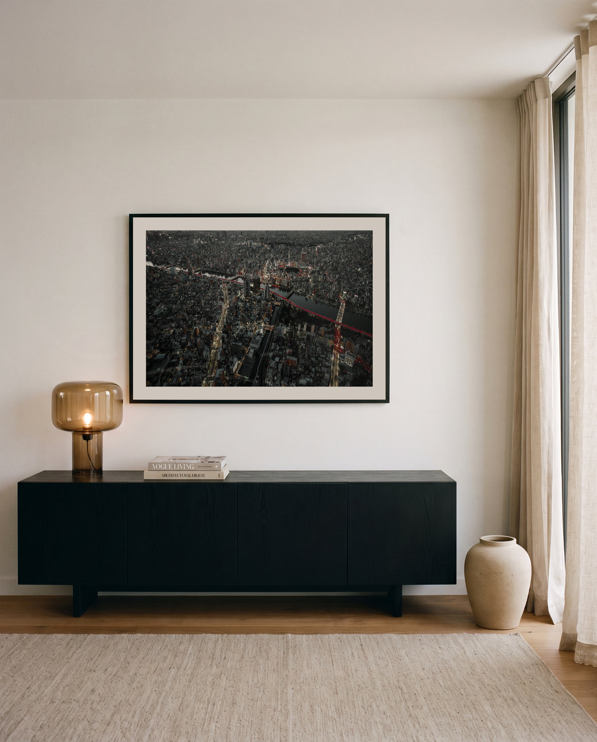 Red Bridges City Night by Carmine Chiriaco | Art Print
