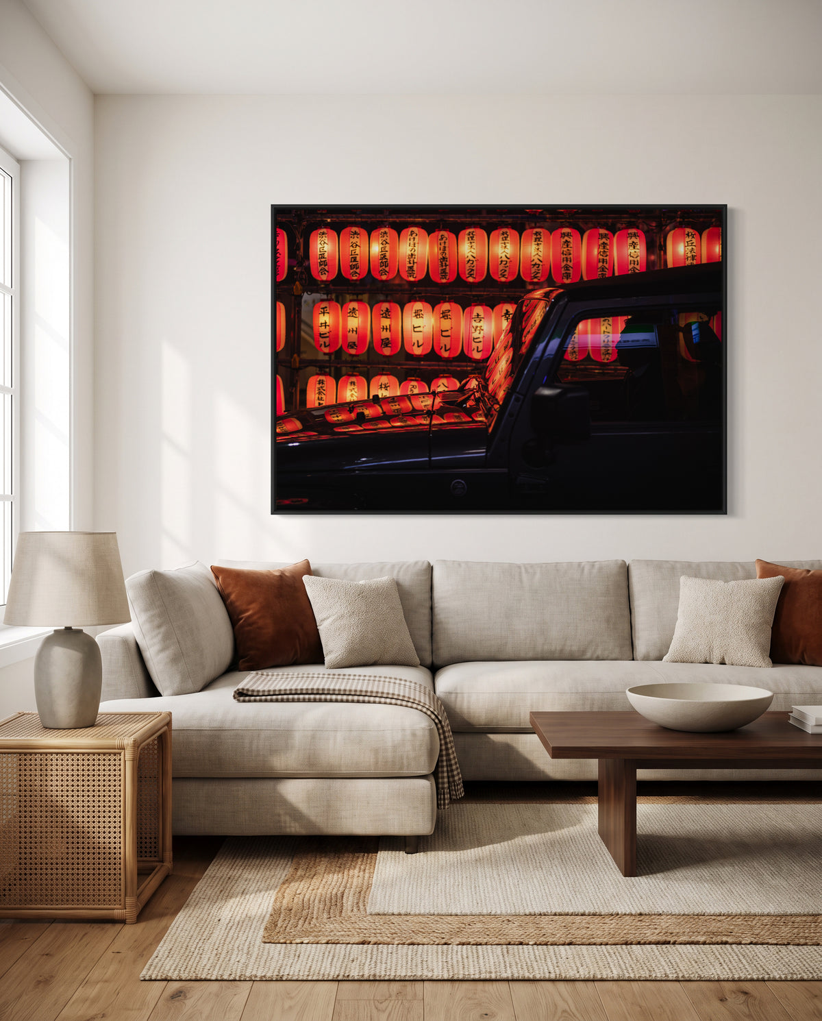 Red Lanterns Reflection by LIANG CHEN | Framed Canvas Art Print