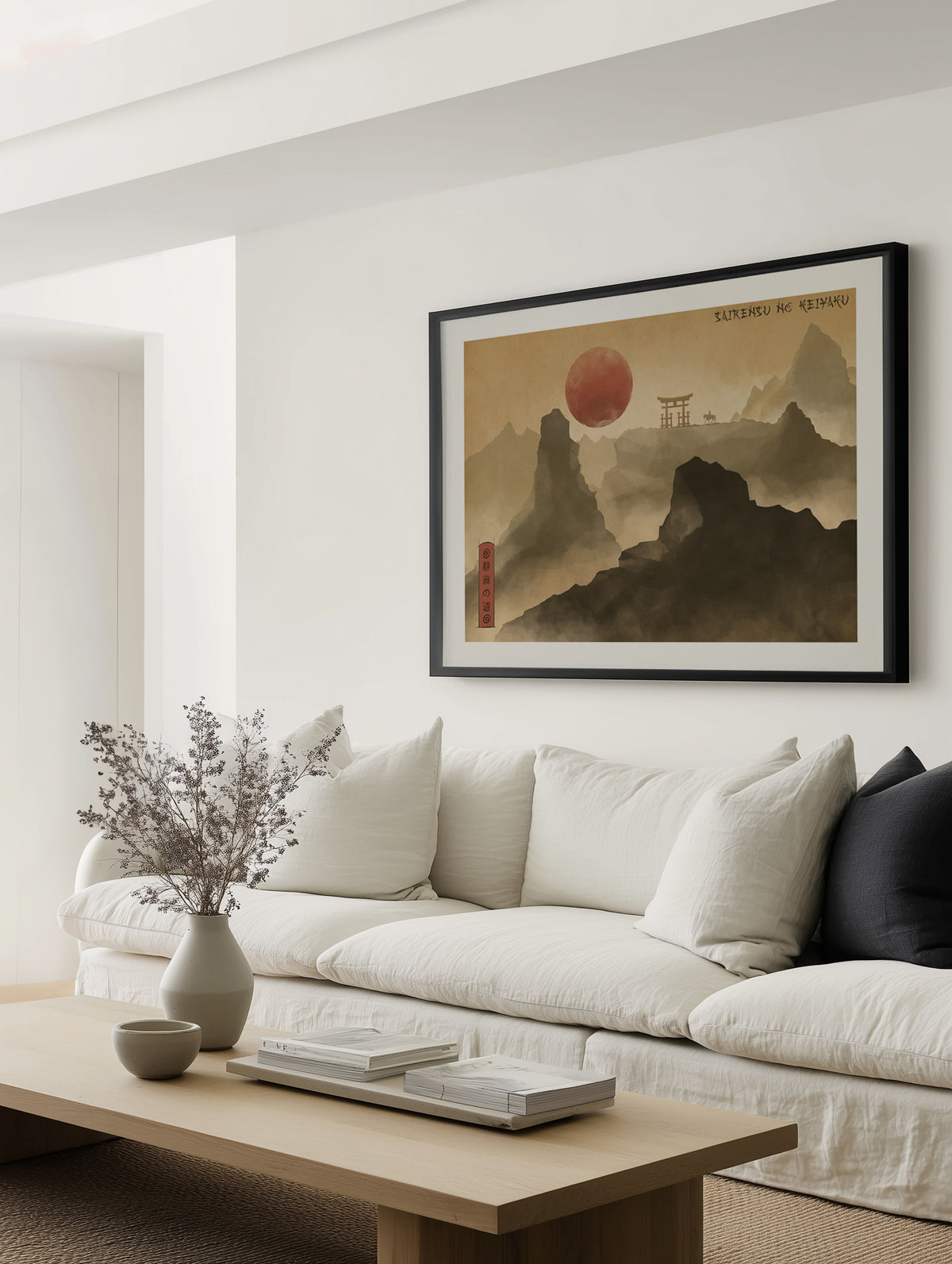 Red Sun Mountain Journey by Fadil Roze | Art Print