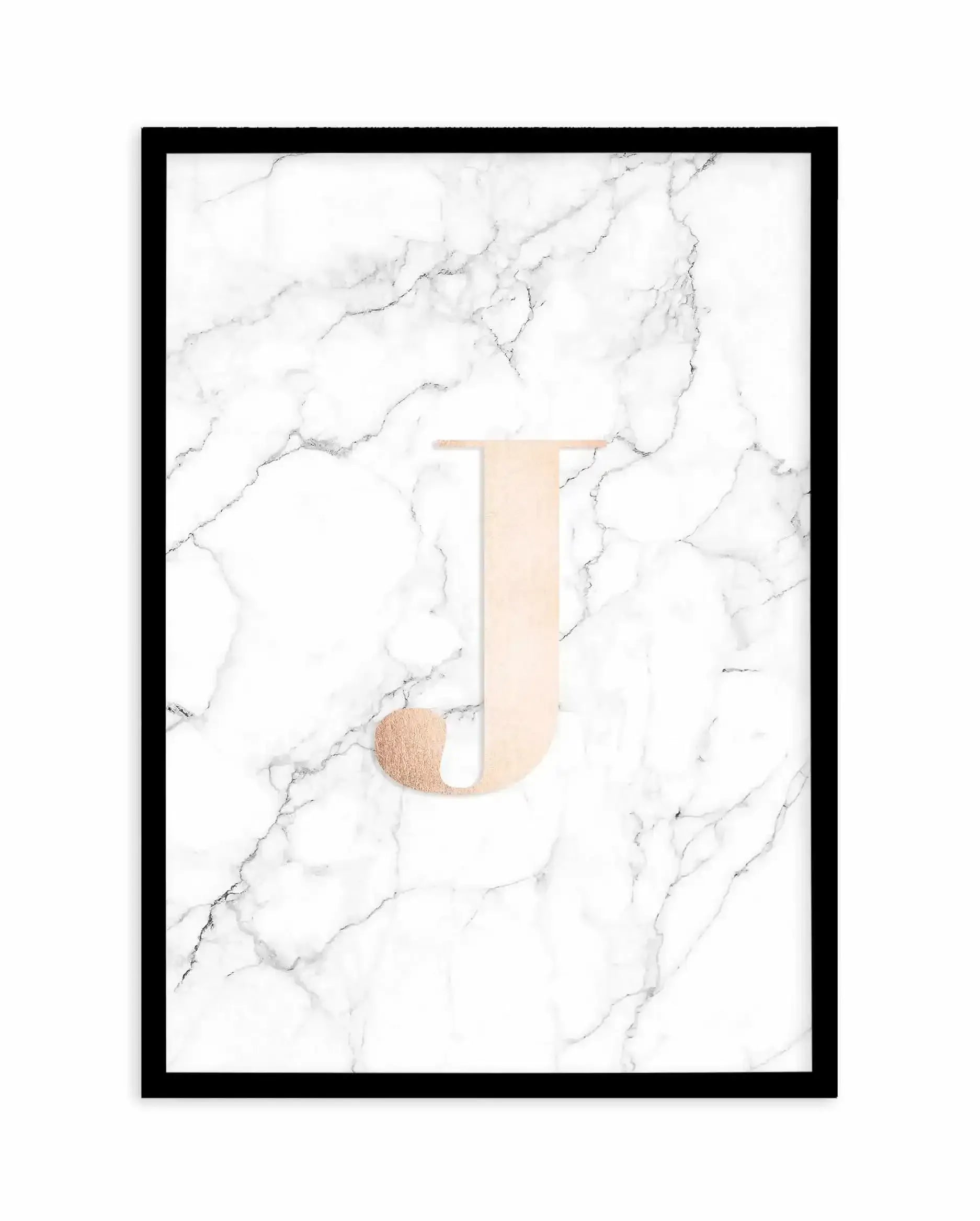 Rose Gold + Marble Custom Letter Art Print-PRINT-Olive et Oriel-Olive et Oriel-A5 | 5.8" x 8.3" | 14.8 x 21cm-Black-With White Border-Buy-Australian-Art-Prints-Online-with-Olive-et-Oriel-Your-Artwork-Specialists-Austrailia-Decorate-With-Coastal-Photo-Wall-Art-Prints-From-Our-Beach-House-Artwork-Collection-Fine-Poster-and-Framed-Artwork