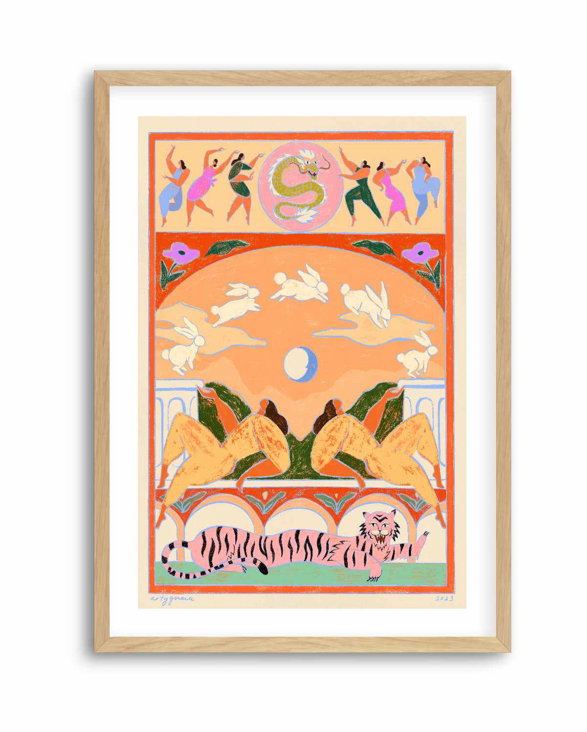 Rabbit Jumps Over The Moon by Arty Guava | Art Print