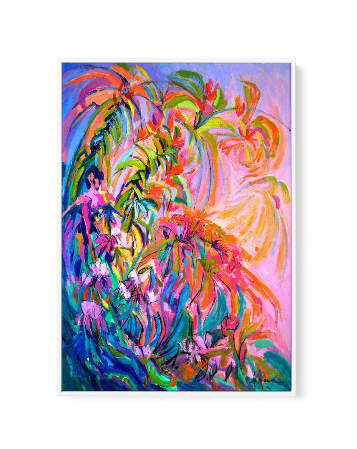 Radiant Floral Ballet by Dorothy Fagan | Framed Canvas Art Print