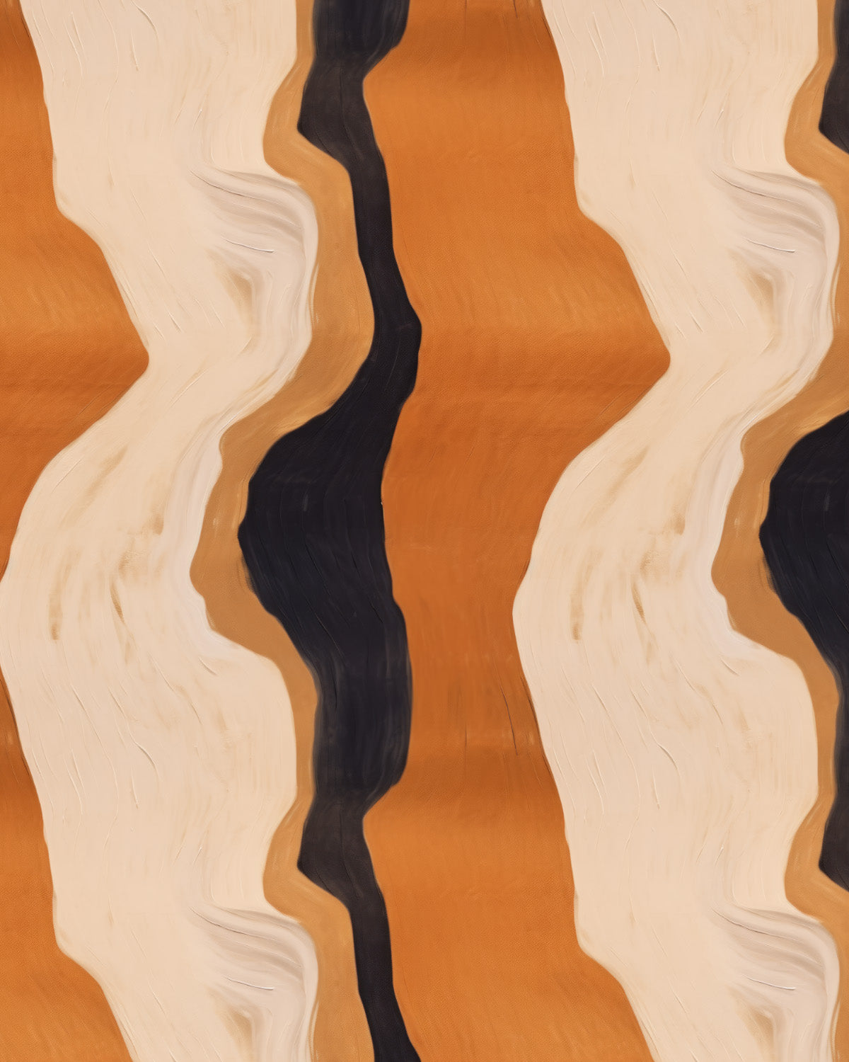 Flows Abstract in Orange & Beige Commercial Vinyl Wallpaper