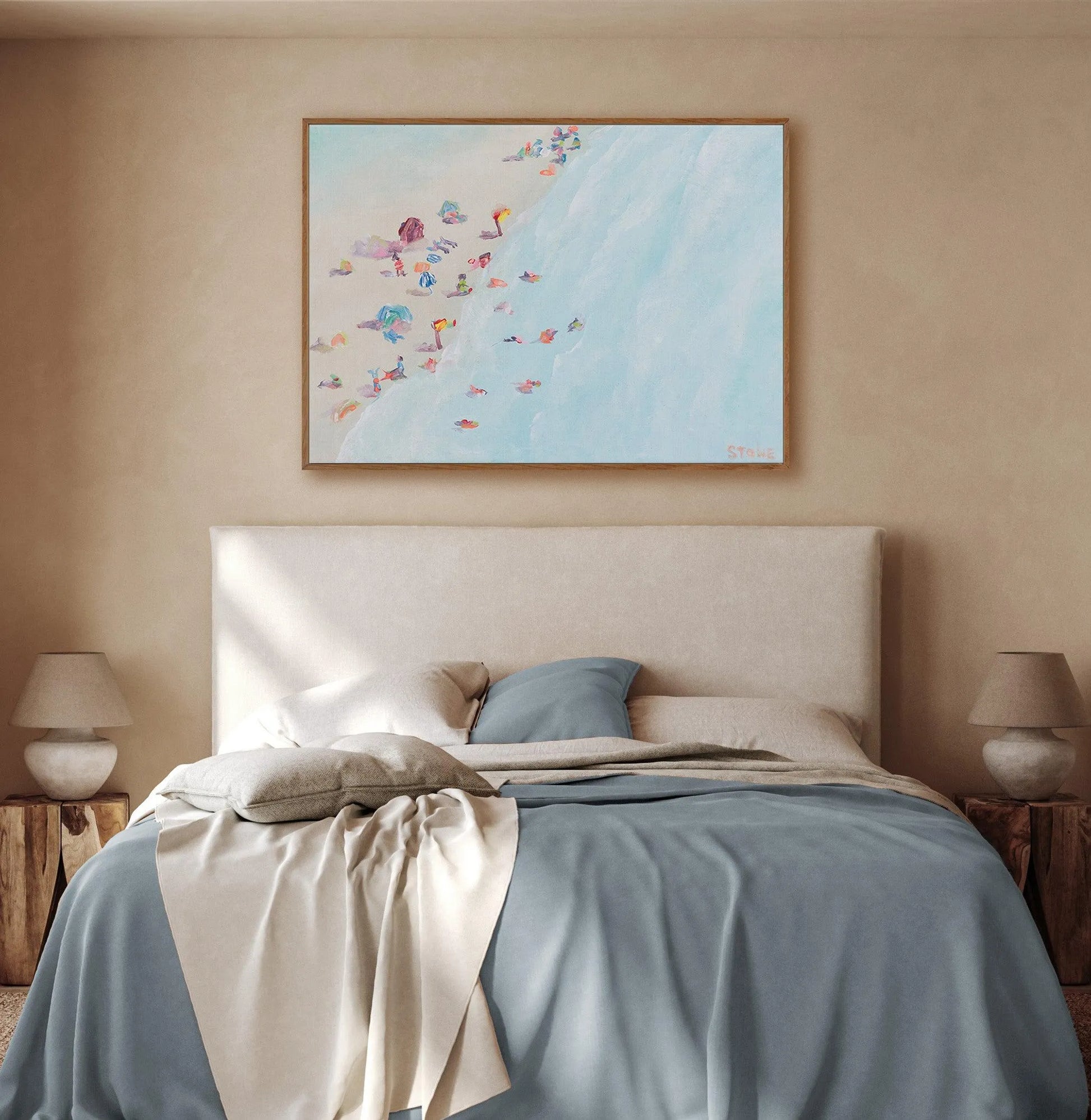 Rainbow Bay by Belinda Stone | Framed Canvas-CANVAS-You can shop wall art online with Olive et Oriel for everything from abstract art to fun kids wall art. Our beautiful modern art prints and canvas art are available from large canvas prints to wall art paintings and our proudly Australian artwork collection offers only the highest quality framed large wall art and canvas art Australia - You can buy fashion photography prints or Hampton print posters and paintings on canvas from Olive et Oriel a