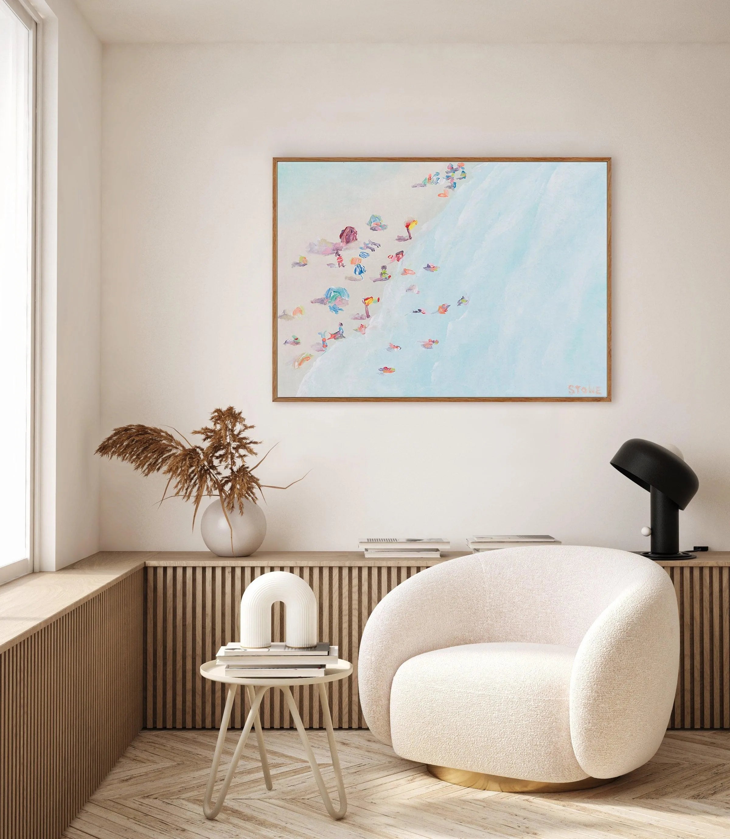 Rainbow Bay by Belinda Stone | Framed Canvas-CANVAS-You can shop wall art online with Olive et Oriel for everything from abstract art to fun kids wall art. Our beautiful modern art prints and canvas art are available from large canvas prints to wall art paintings and our proudly Australian artwork collection offers only the highest quality framed large wall art and canvas art Australia - You can buy fashion photography prints or Hampton print posters and paintings on canvas from Olive et Oriel a