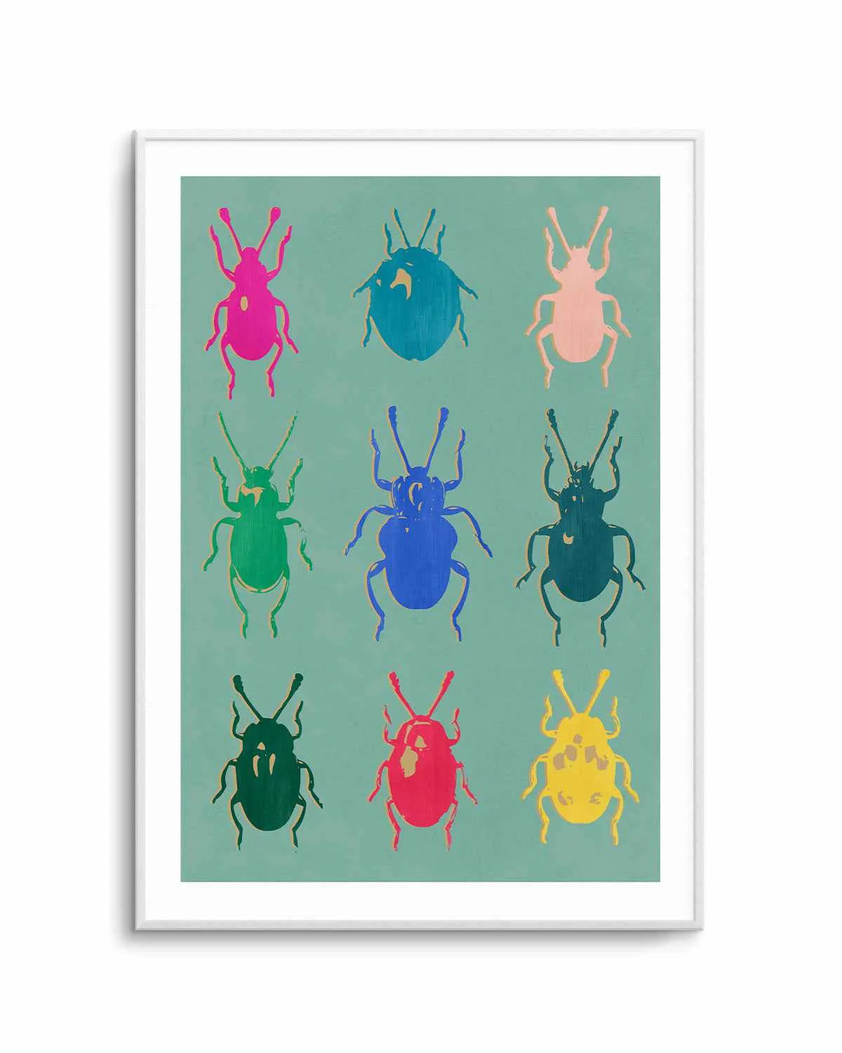 Rainbow Beetle Art Print from Olive et Oriel where you can shop wallpaper and artworks online