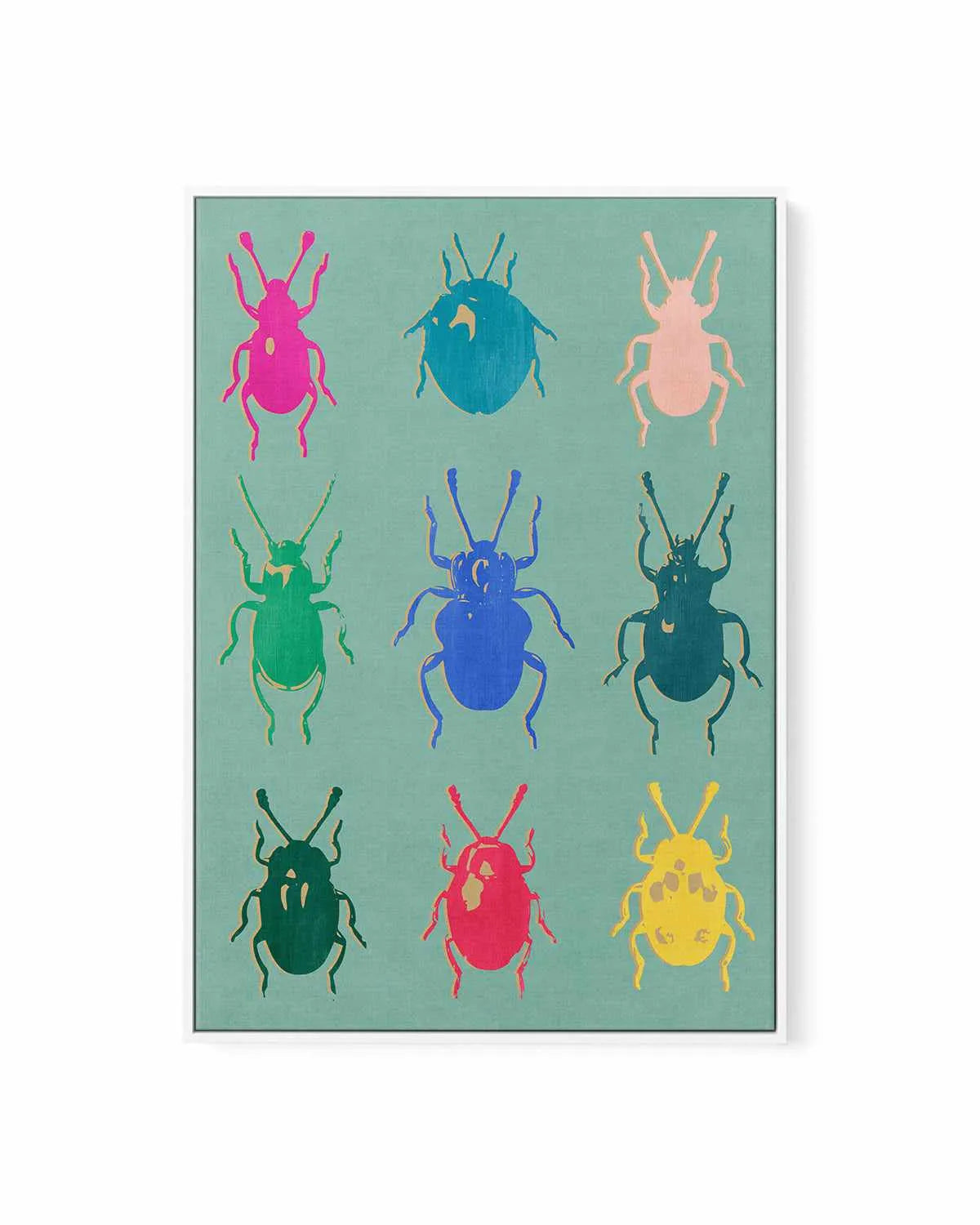 Rainbow Beetle | Framed Canvas Art Print from Olive et Oriel where you can shop wallpaper and artworks online