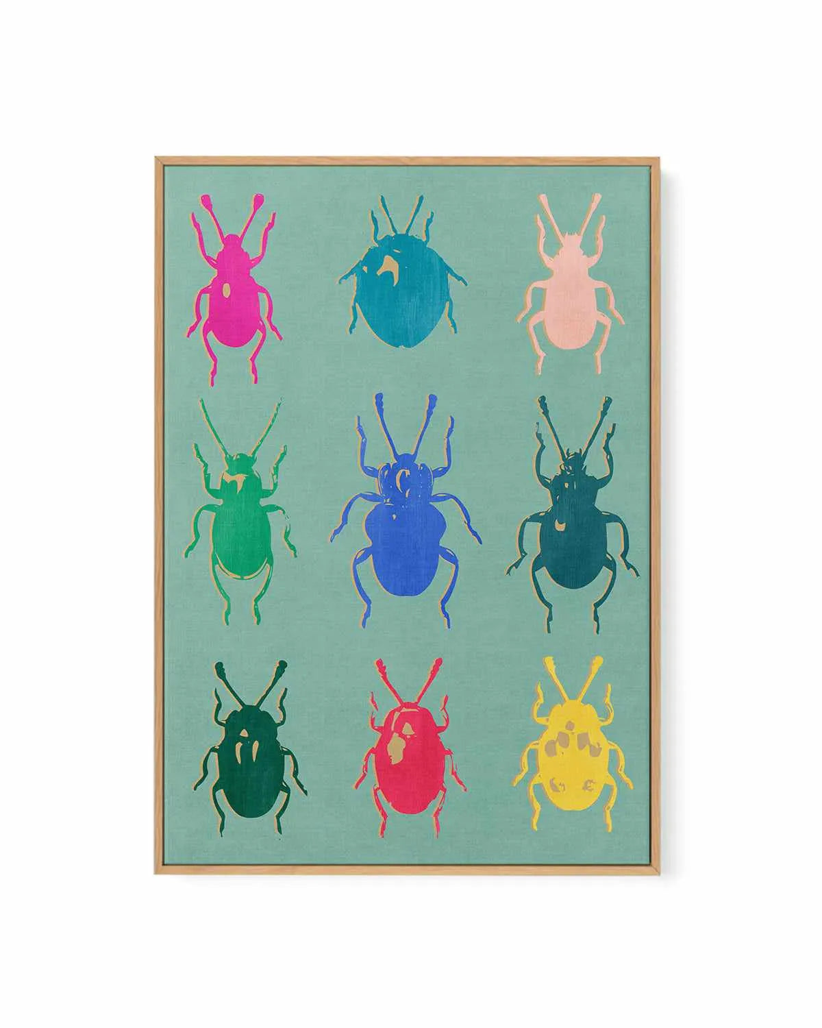 Rainbow Beetle | Framed Canvas Art Print from Olive et Oriel where you can shop wallpaper and artworks online
