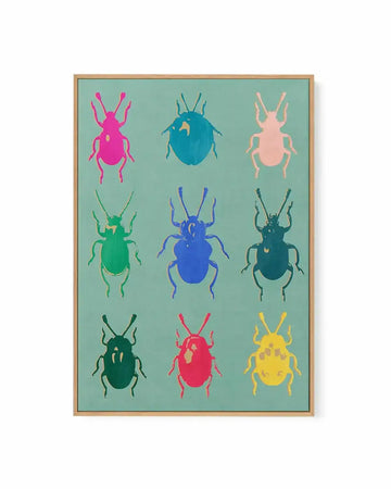 Rainbow Beetle | Framed Canvas Art Print from Olive et Oriel where you can shop wallpaper and artworks online