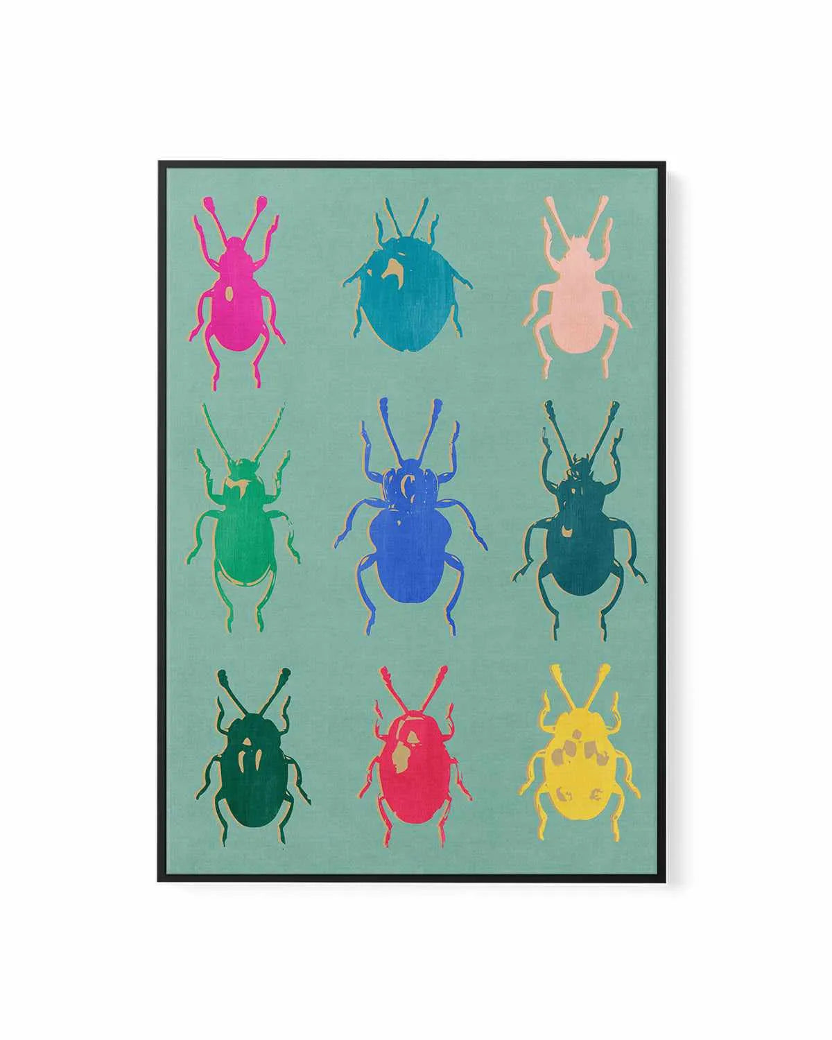 Rainbow Beetle | Framed Canvas Art Print from Olive et Oriel where you can shop wallpaper and artworks online