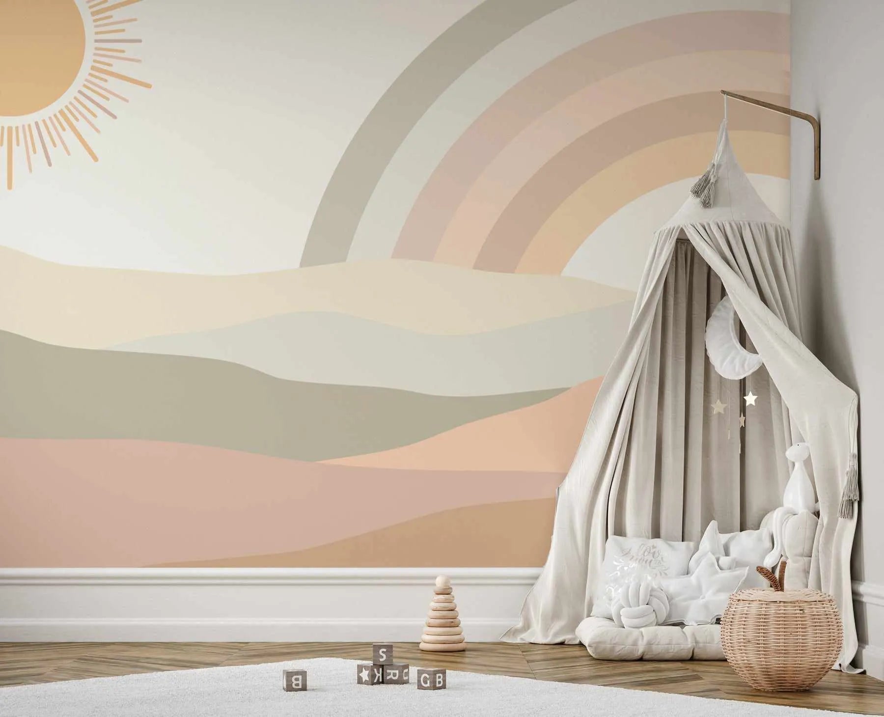 Rainbow Desert Wallpaper Mural-Wallpaper-Buy Kids Removable Wallpaper Online Our Custom Made Children√¢‚Ç¨‚Ñ¢s Wallpapers Are A Fun Way To Decorate And Enhance Boys Bedroom Decor And Girls Bedrooms They Are An Amazing Addition To Your Kids Bedroom Walls Our Collection of Kids Wallpaper Is Sure To Transform Your Kids Rooms Interior Style From Pink Wallpaper To Dinosaur Wallpaper Even Marble Wallpapers For Teen Boys Shop Peel And Stick Wallpaper Online Today With Olive et Oriel