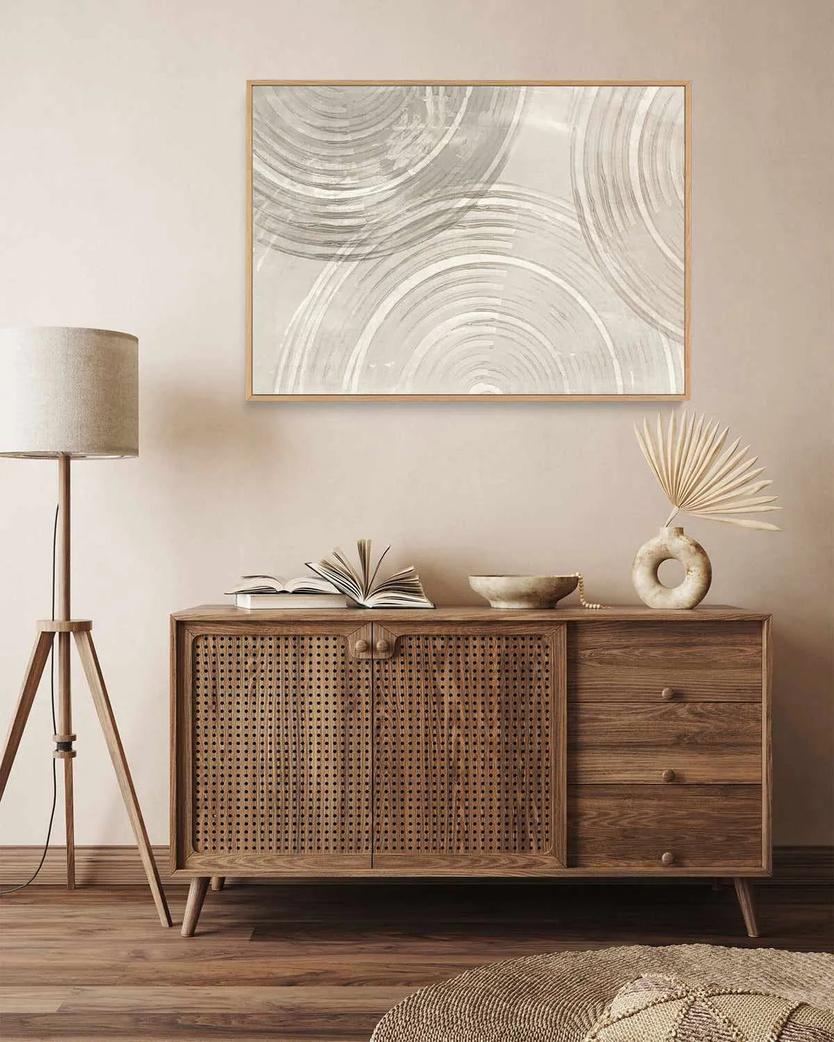 Rainbow Neutral | Framed Canvas Art Print from Olive et Oriel where you can shop wallpaper and artworks online