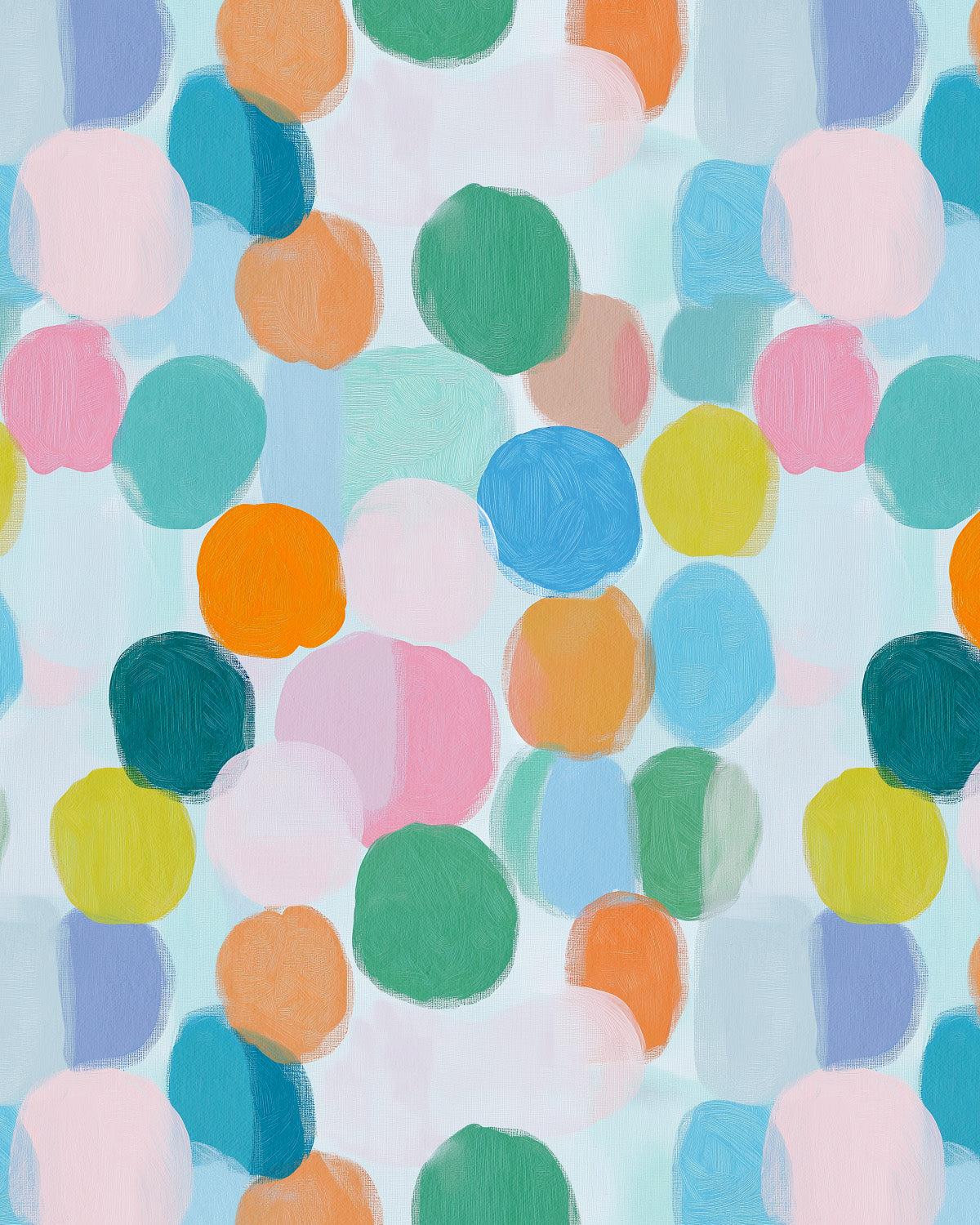 Rainbow Dots in Blue & Green Commercial Vinyl Wallpaper