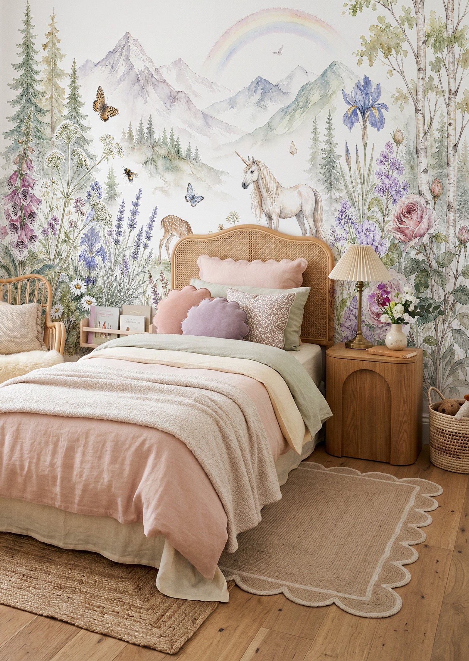 Rainbow Unicorn Valley Wallpaper Mural