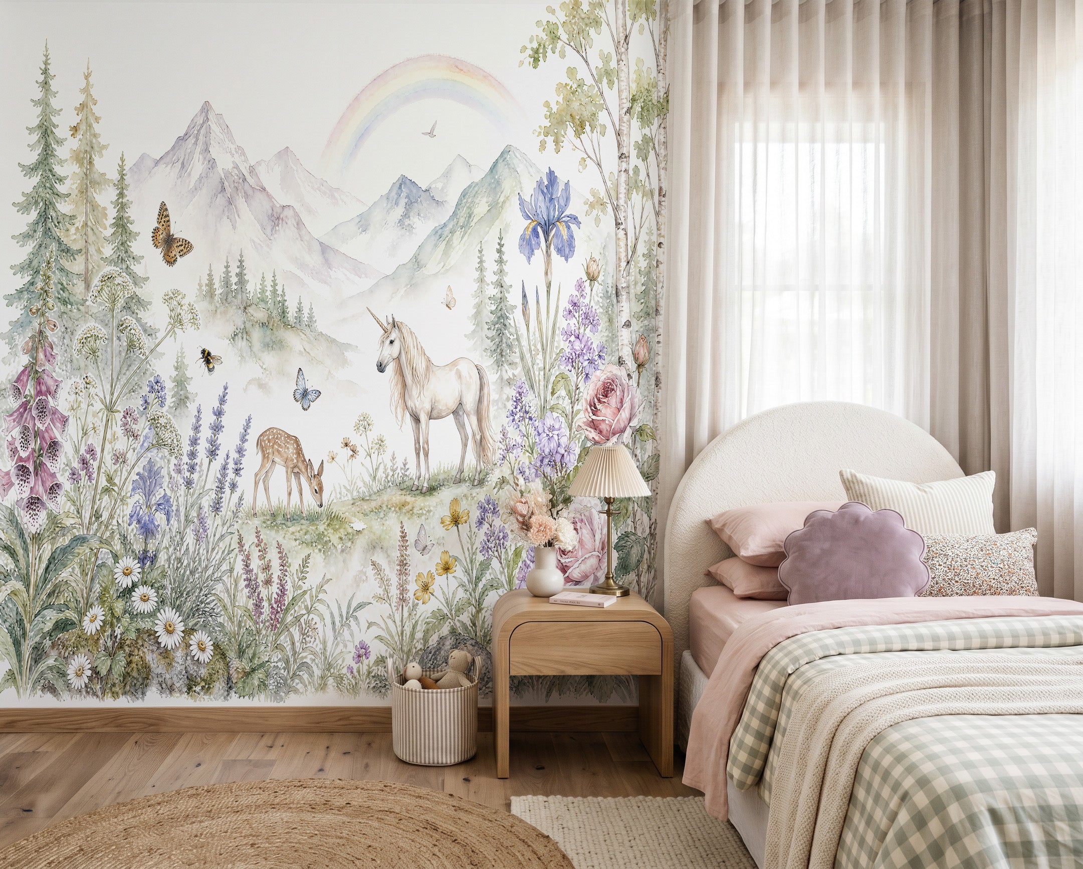 Rainbow Unicorn Valley Wallpaper Mural