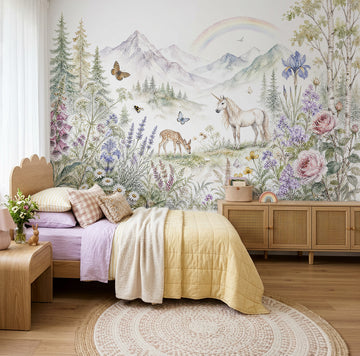 Rainbow Unicorn Valley Wallpaper Mural