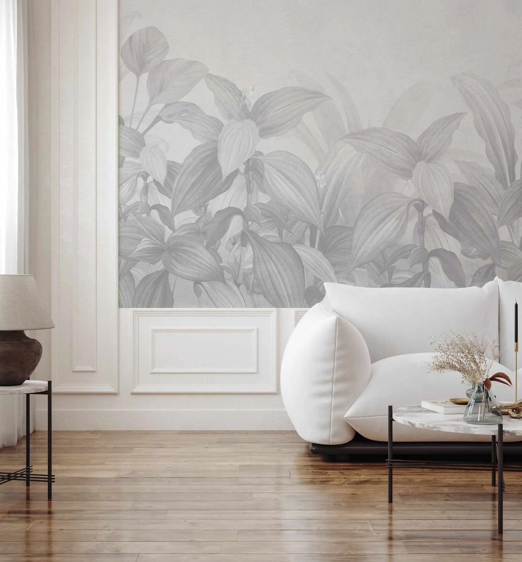 Rainforest Luxe in B&W Wallpaper-Wallpaper-Buy-Australian-Removable-Wallpaper-Now-In-Black-&-White-Wallpaper-Peel-And-Stick-Wallpaper-Online-At-Olive-et-Oriel-Custom-Made-Wallpapers-Wall-Papers-Decorate-Your-Bedroom-Living-Room-Kids-Room-or-Commercial-Interior
