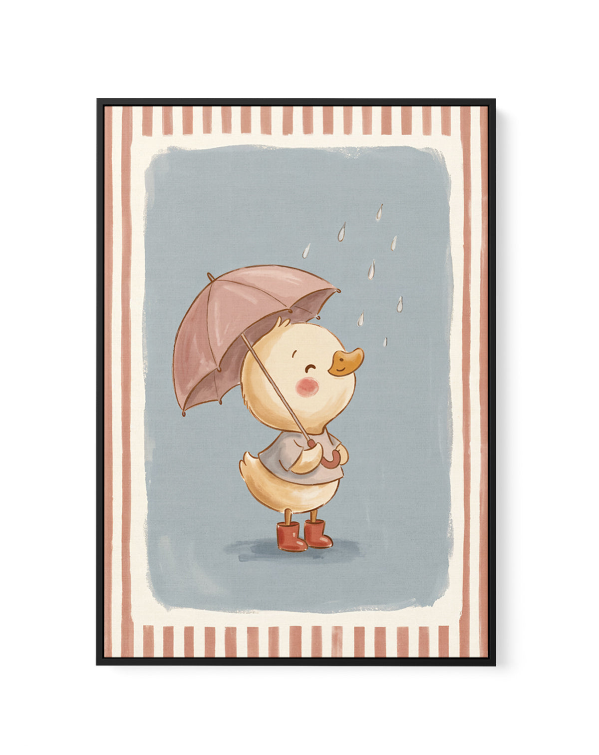 Rainy Day Duckling | Framed Canvas Art Print