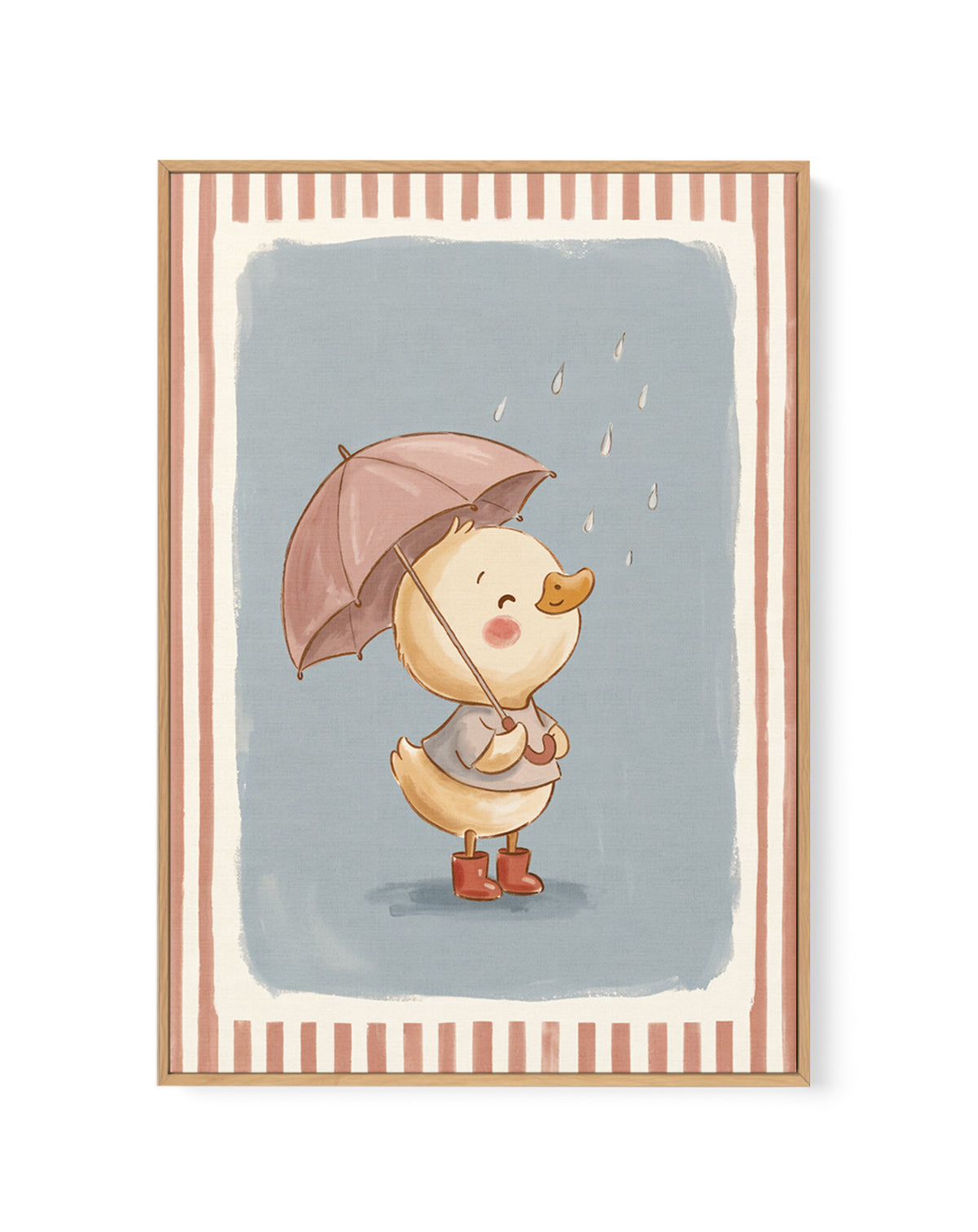 Rainy Day Duckling | Framed Canvas Art Print