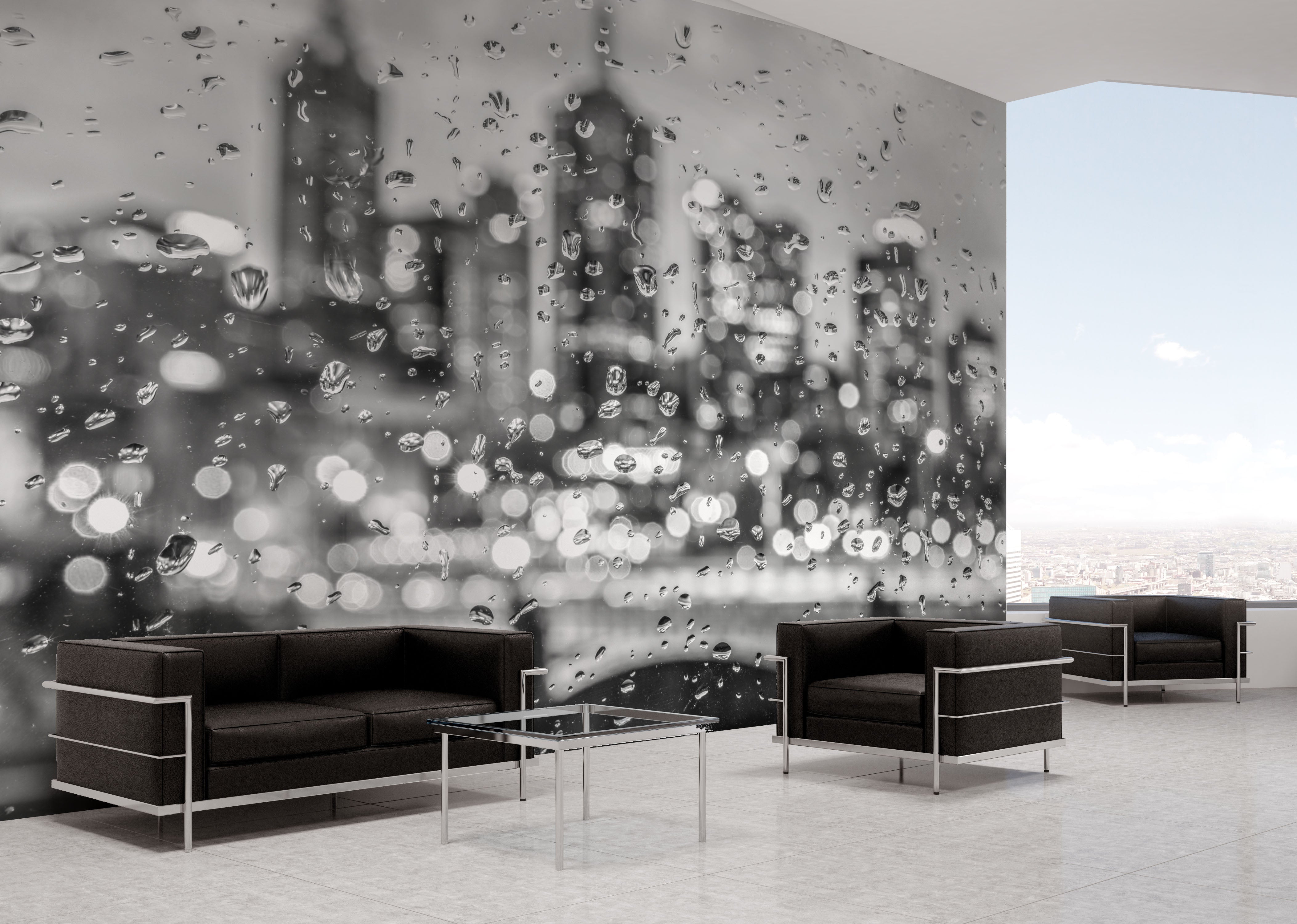 Rainy Grey Nights | Melbourne Photo Mural Wallpaper